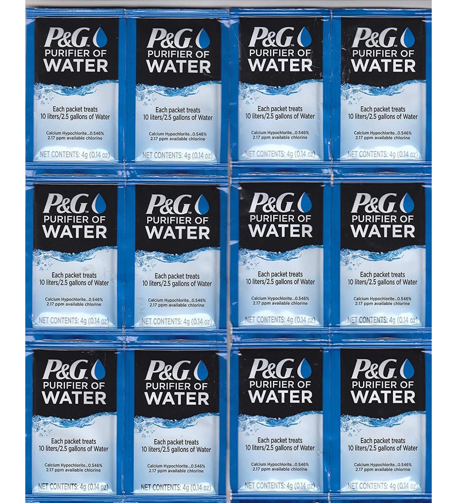 P&G Purifier of Water Portable Water Purifier Packets - Emergency Filter Powder Packs for Camping, Hiking, Backpacking, and Traveling (12 Pack) - Buy Online on GoSupps.com
