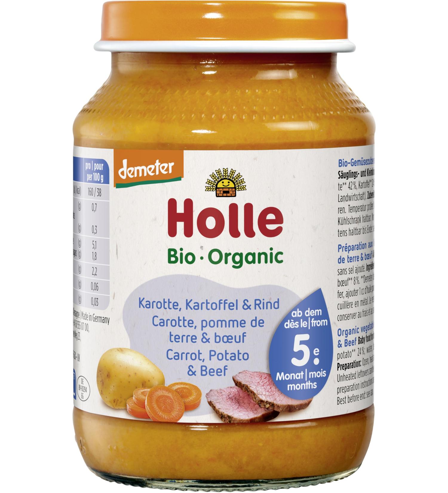 Holle Organic Carrot Potato & Beef (6 x 190 gr)