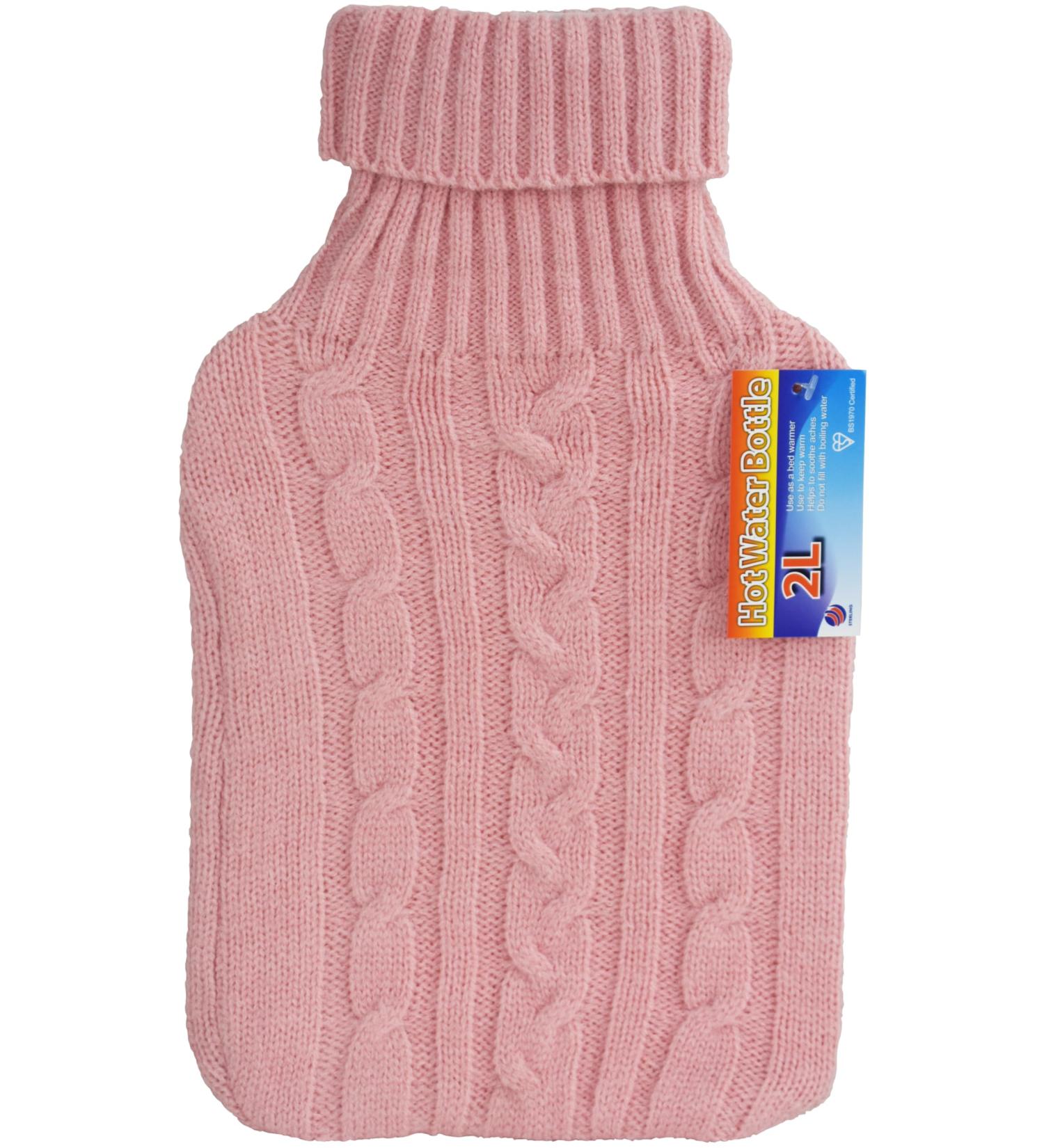 Hot Water Bottle Cover Only 2L Premium Cover (Knitted Pink) - Buy Online on GoSupps.com
