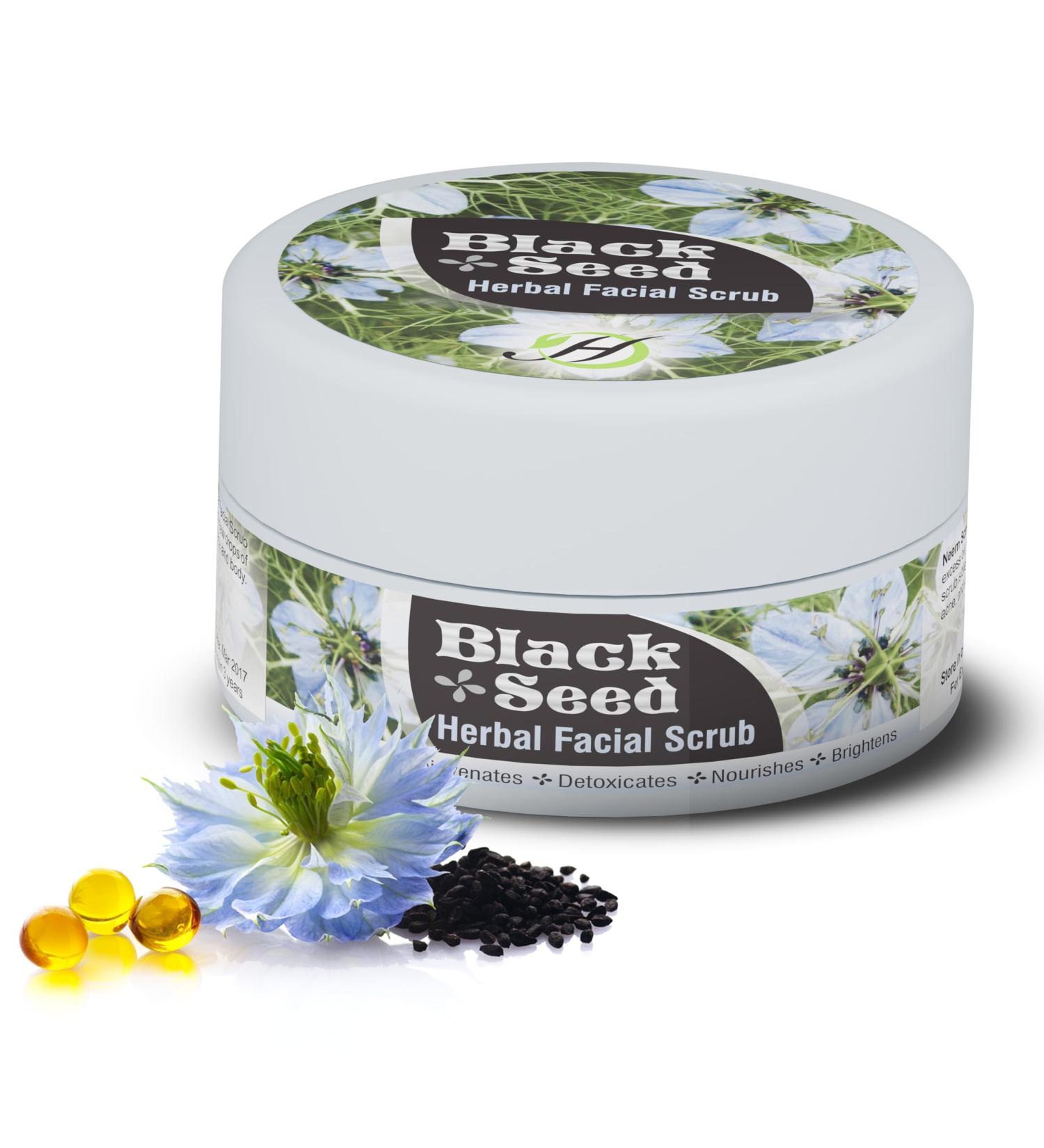 Black Seed Herbal Facial Scrub - Cleanses & Nourishes Skin | Moisturizing Exfoliator for Women | 5.30 oz - Buy Online on GoSupps.com