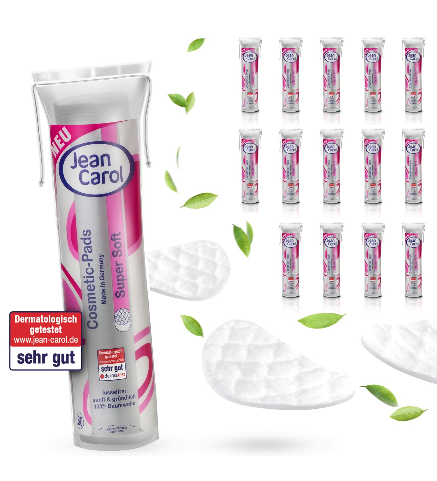 Jean Carol Supersoft Lint-Free Cotton Pads - 100% Natural Fiber Eco-Friendly Cleaning & Makeup Removal (15x60 Pieces) - Buy Online on GoSupps.com