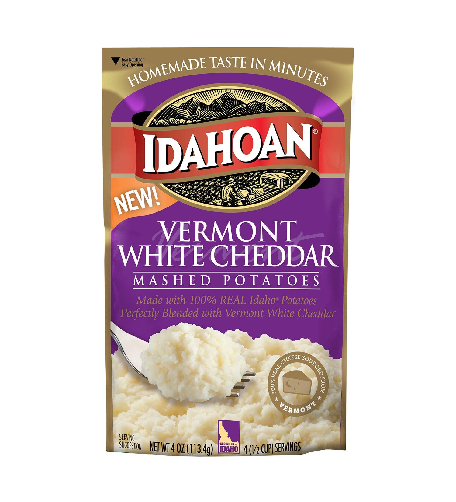Impress with Idahoan Vermont White Cheddar Mashed Potatoes - 12 Pouches, 4 Servings Each - Buy Online on GoSupps.com