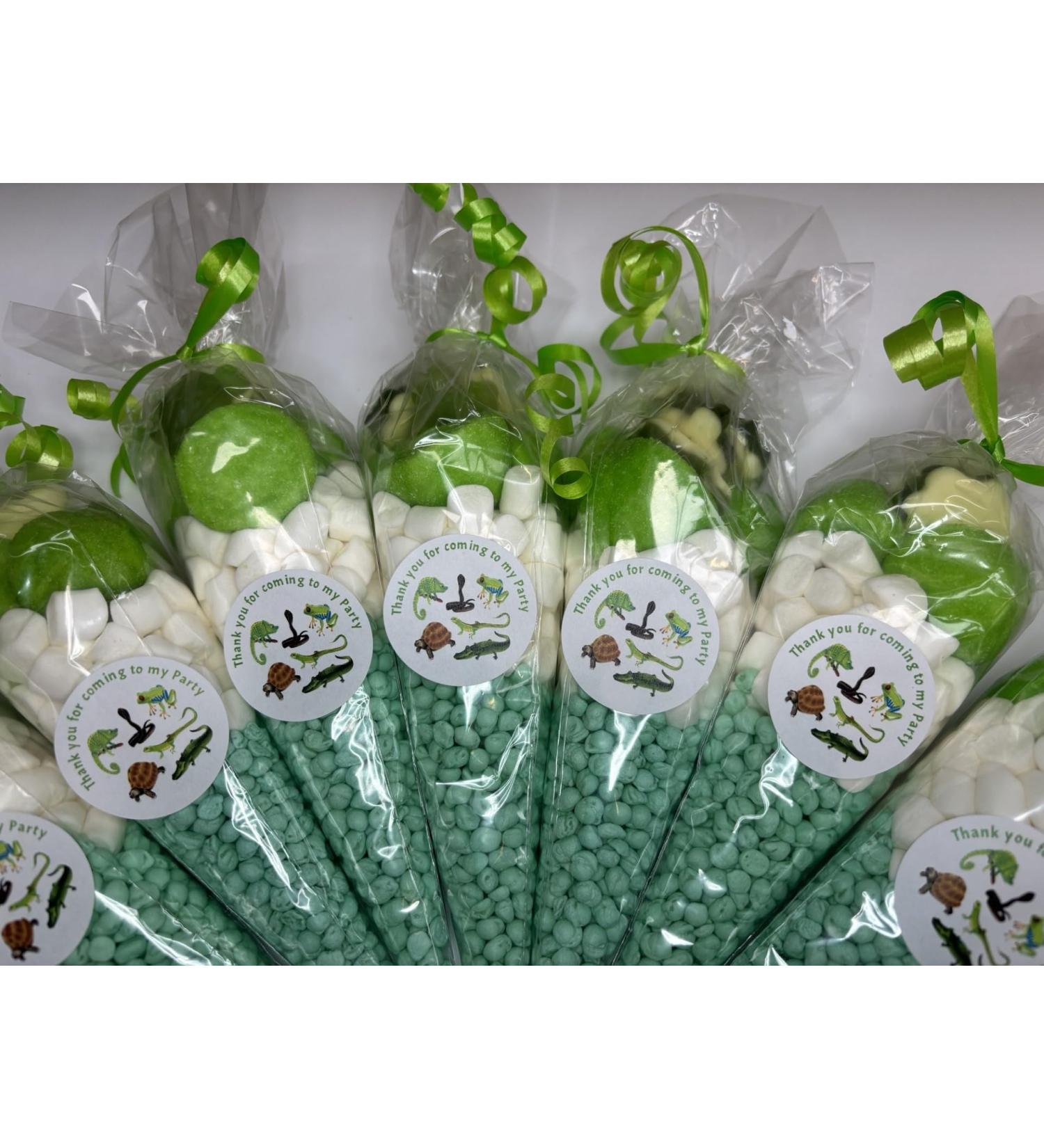 Green Reptiles Sweet Candy Cones Sweets Party Bags Filled Bag Sweet Gift Cone x 6 - Buy Online on GoSupps.com