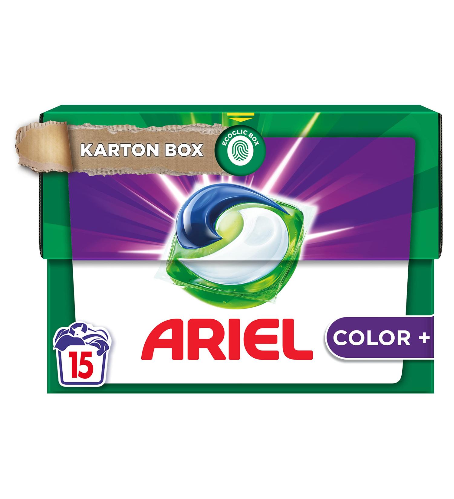 Ariel All-in-1 Pods Detergent Capsules Color+ - Excellent Stain Removal 15 Wash Loads 15ml | International Shipping Available - Buy Online on GoSupps.com