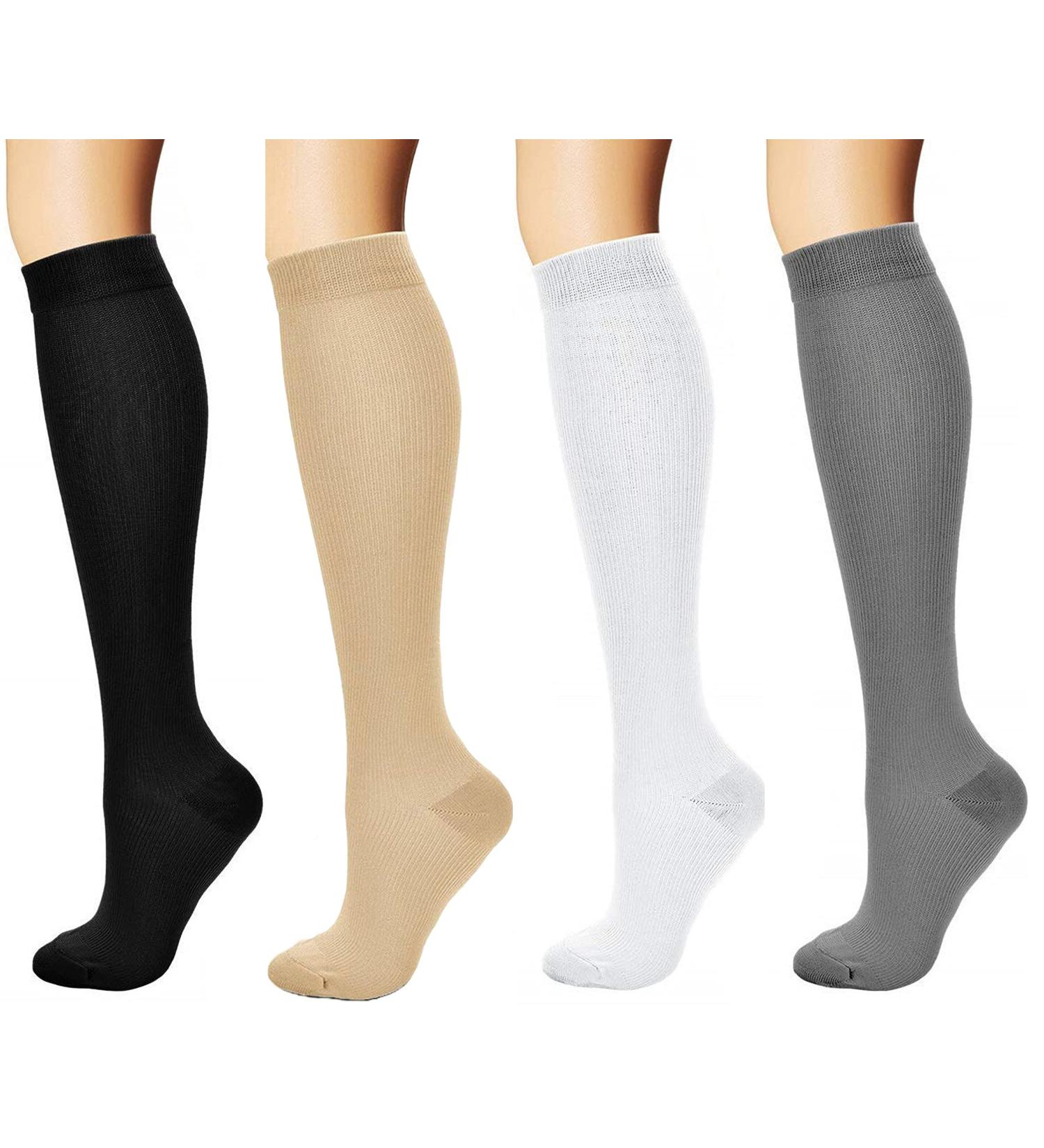 Feifanshop Compression Stockings - 4 Pairs Trombose Support Socks for Travel & Sports (Unisex S/M EU 35-39) - Buy Online on GoSupps.com