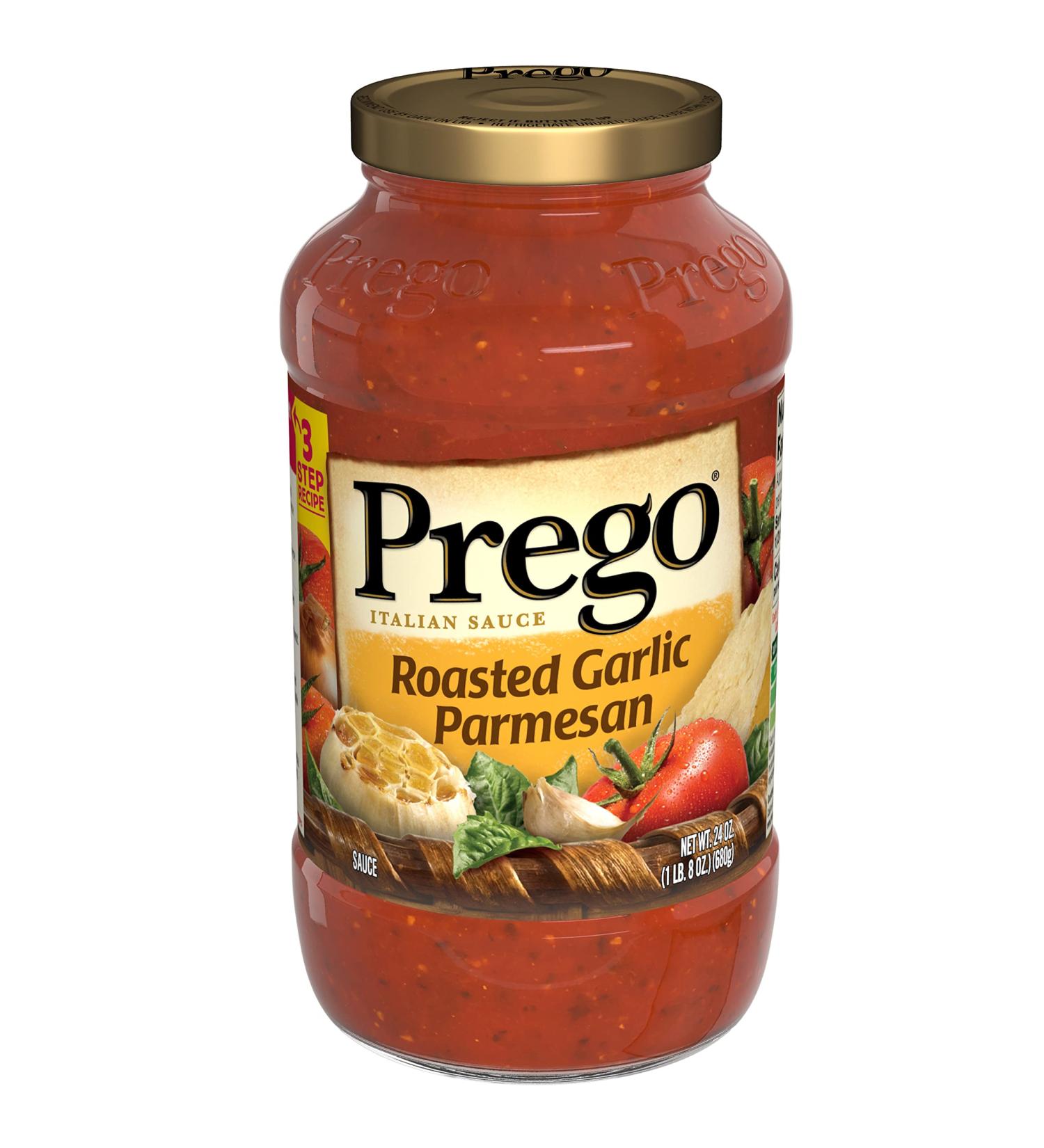 Prego Roasted Garlic & Parmesan Italian Tomato Sauce - 24 oz Jar - Buy Online on GoSupps.com