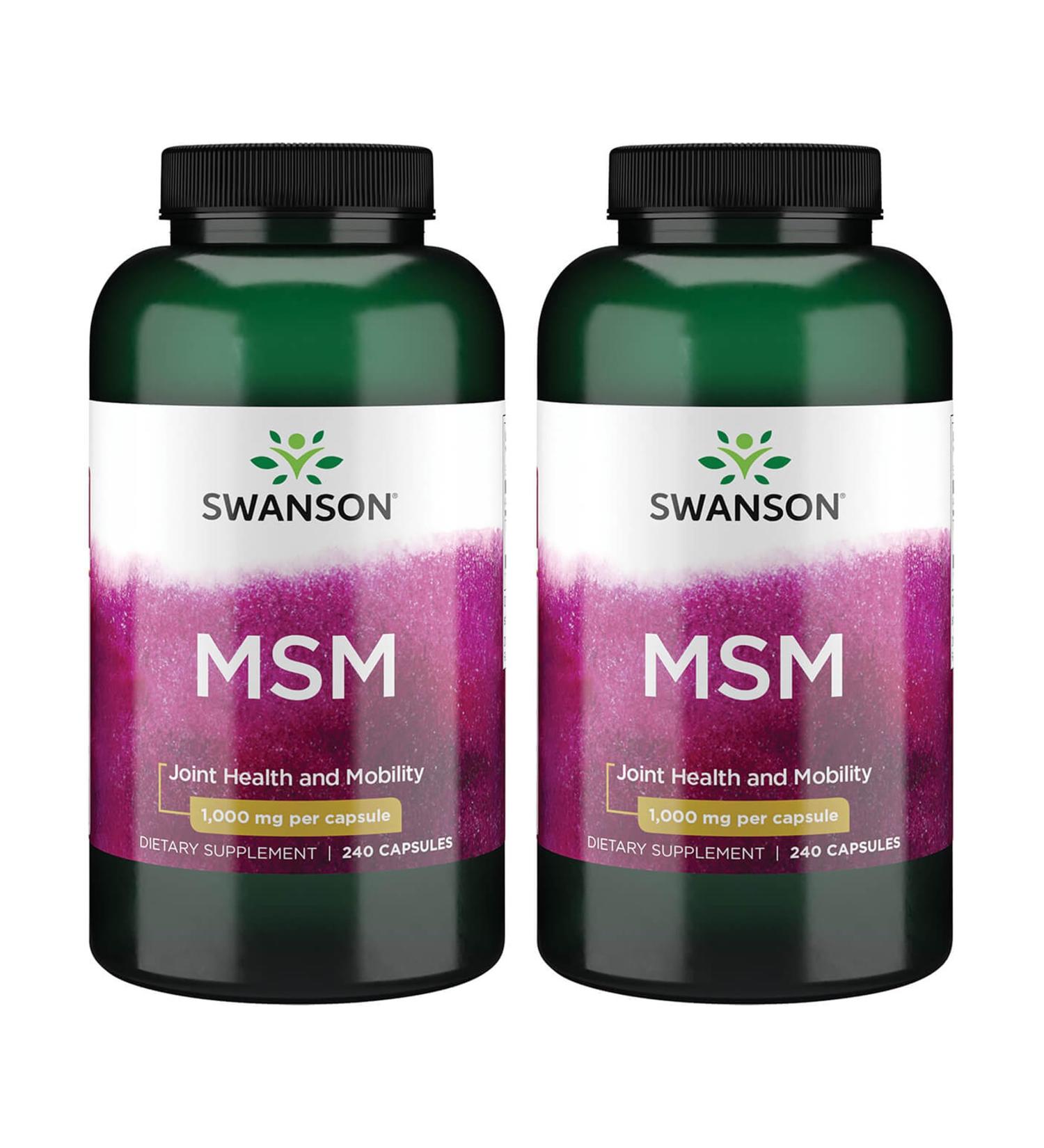 Swanson MSM - Essential Minerals Promoting Mobility & Joint Health Support - Helps to Maintain Connective Tissue Health Including Cartilage, Collagen, & Hair - (240 Capsules, 1000mg Each) 2 Pack - Buy Online on GoSupps.com