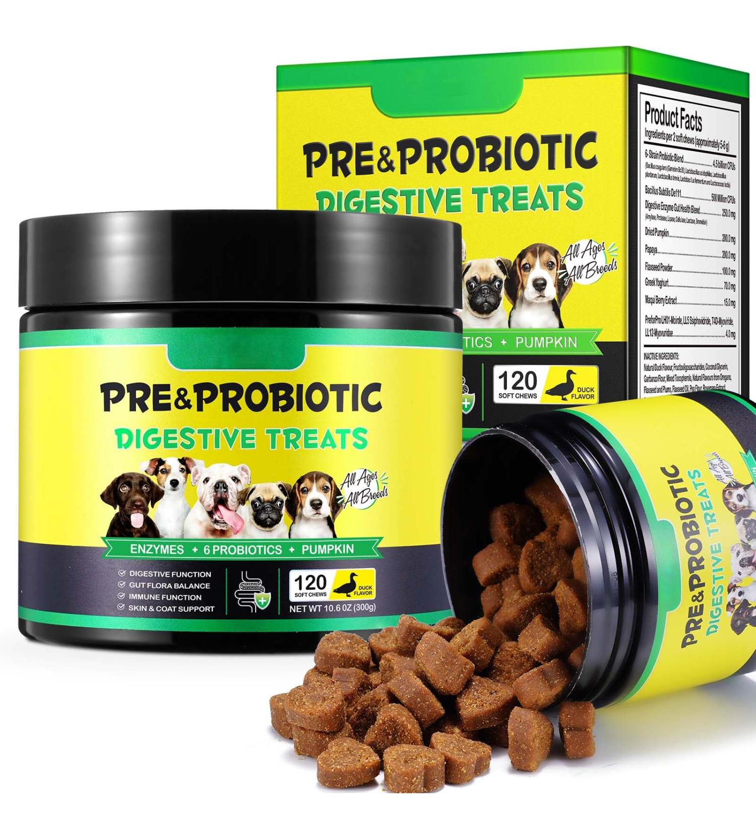 Probiotic chewable tablets for dogs probiotics dog intestinal health building dog intestinal flora stomach and intestinal flora dogs allergies yeast balance supports immune system and general health - Buy Online on GoSupps.com
