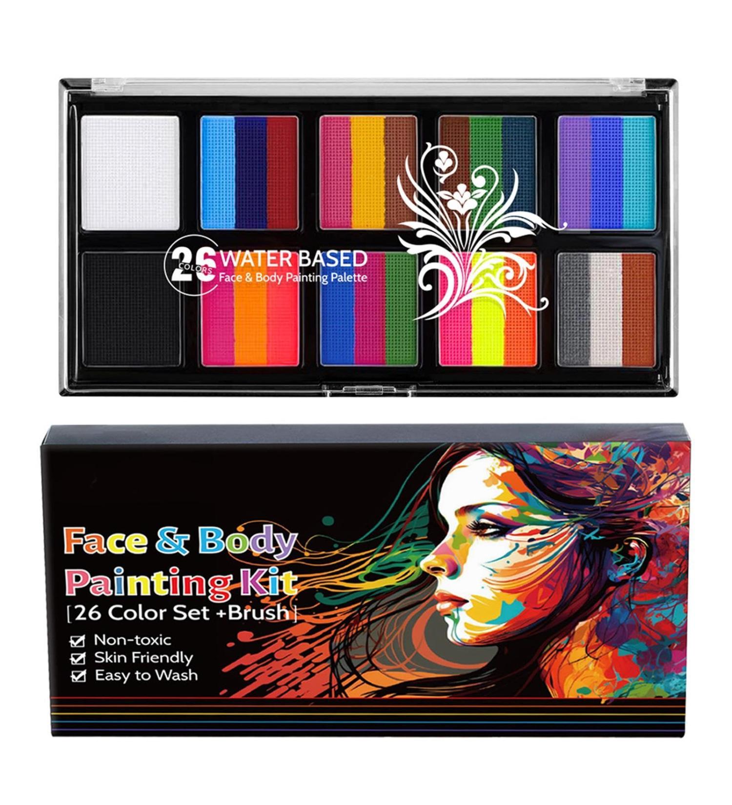 Teksome Face Paint Set Face and Body Paint Washable Pigment Water Soluble Pigment Paint - Makeup Pigment Powder for Face Paint - Buy Online on GoSupps.com