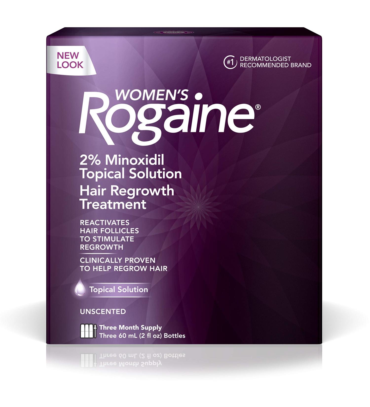 Women's Rogaine 2% Minoxidil Topical Solution, 3-Month Supply - Hair Regrowth Treatment for Thinning and Loss - Buy Online on GoSupps.com