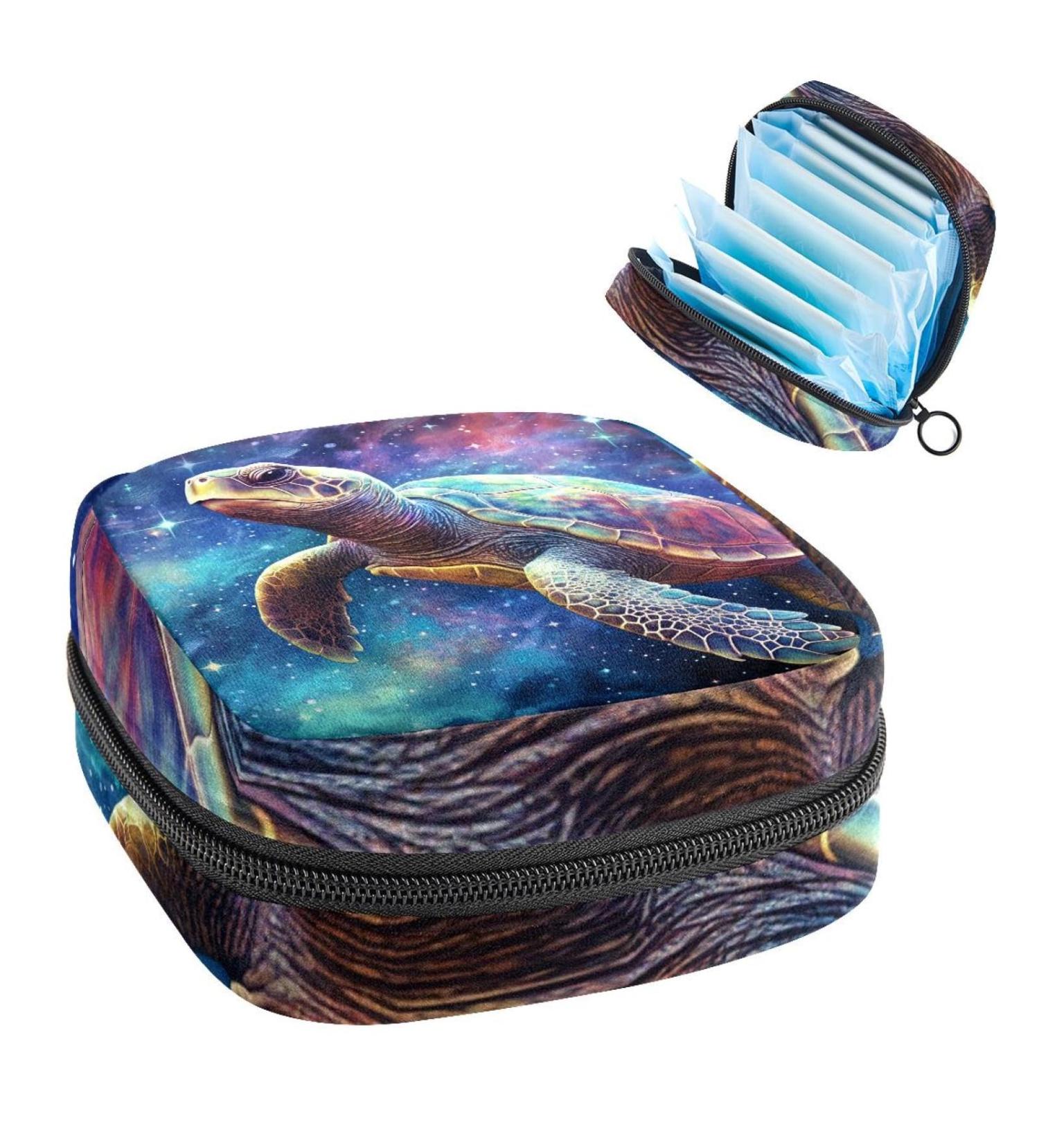 Galaxy Turtle Sanitary Napkin Storage Bag | Feminine Menstrual Cup Pouch | Nursing Pad Holder | Portable Period Bag for Women | Multi-colored 14 - Buy Online on GoSupps.com