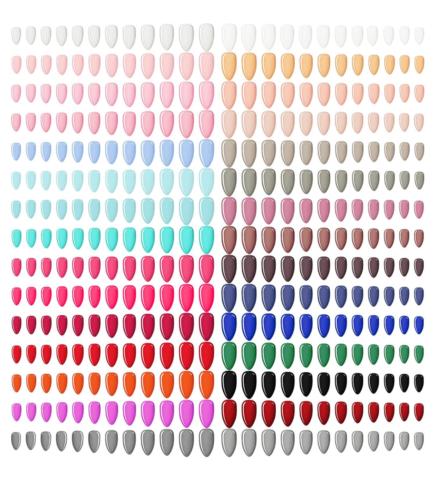 720 Pcs 30 Packs Medium Square Almond Shaped False Nails - Bright Colors - Buy Online on GoSupps.com