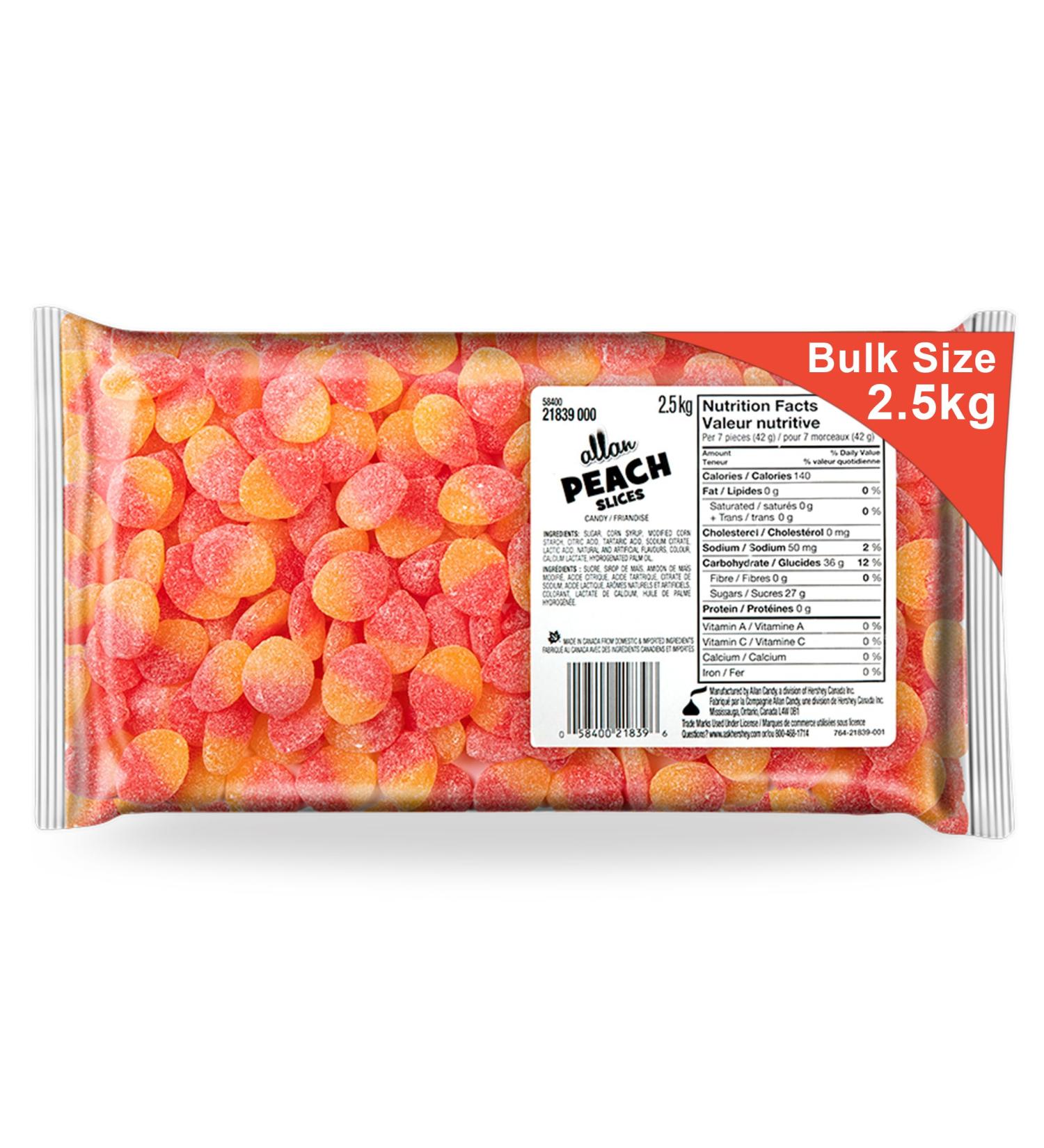 Hershey's Allan Sour Candy Peach Slices - Gummy Candy Bulk Size 2.5kg Sour Peach Slices - Buy Online on GoSupps.com