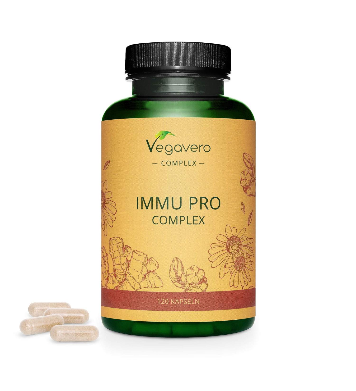 Immune System Complex Vegavero | Echinacea Vitamin C D3 Selenium Ginger & Zinc | 120 Vegan Capsules to Strengthen Defenses* - Buy Online on GoSupps.com