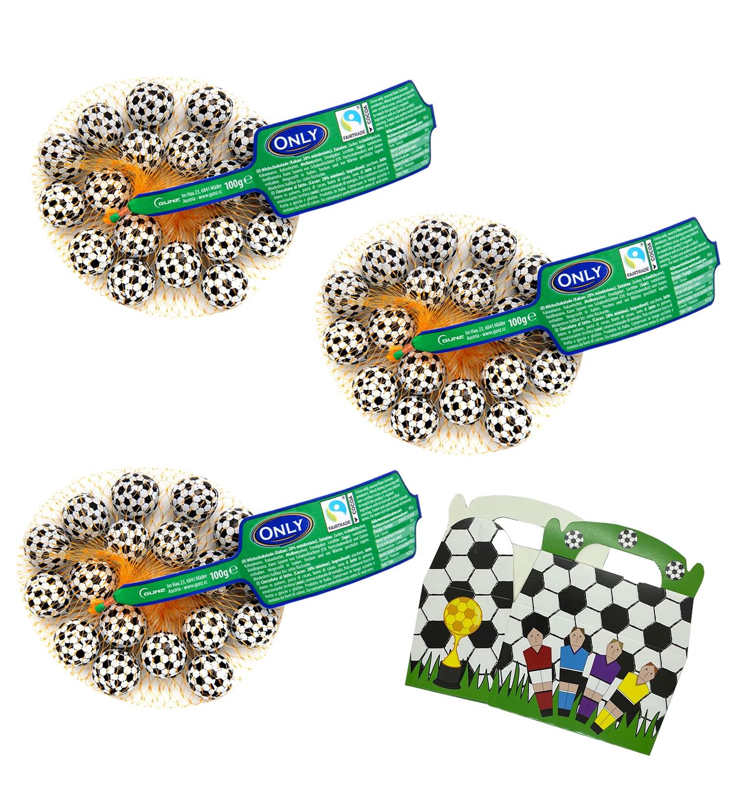 Buy 3x100g Milk Chocolate Footballs & Soccer Box | Ideal Birthday Treats | Fair Trade Cocoa - Buy Online on GoSupps.com