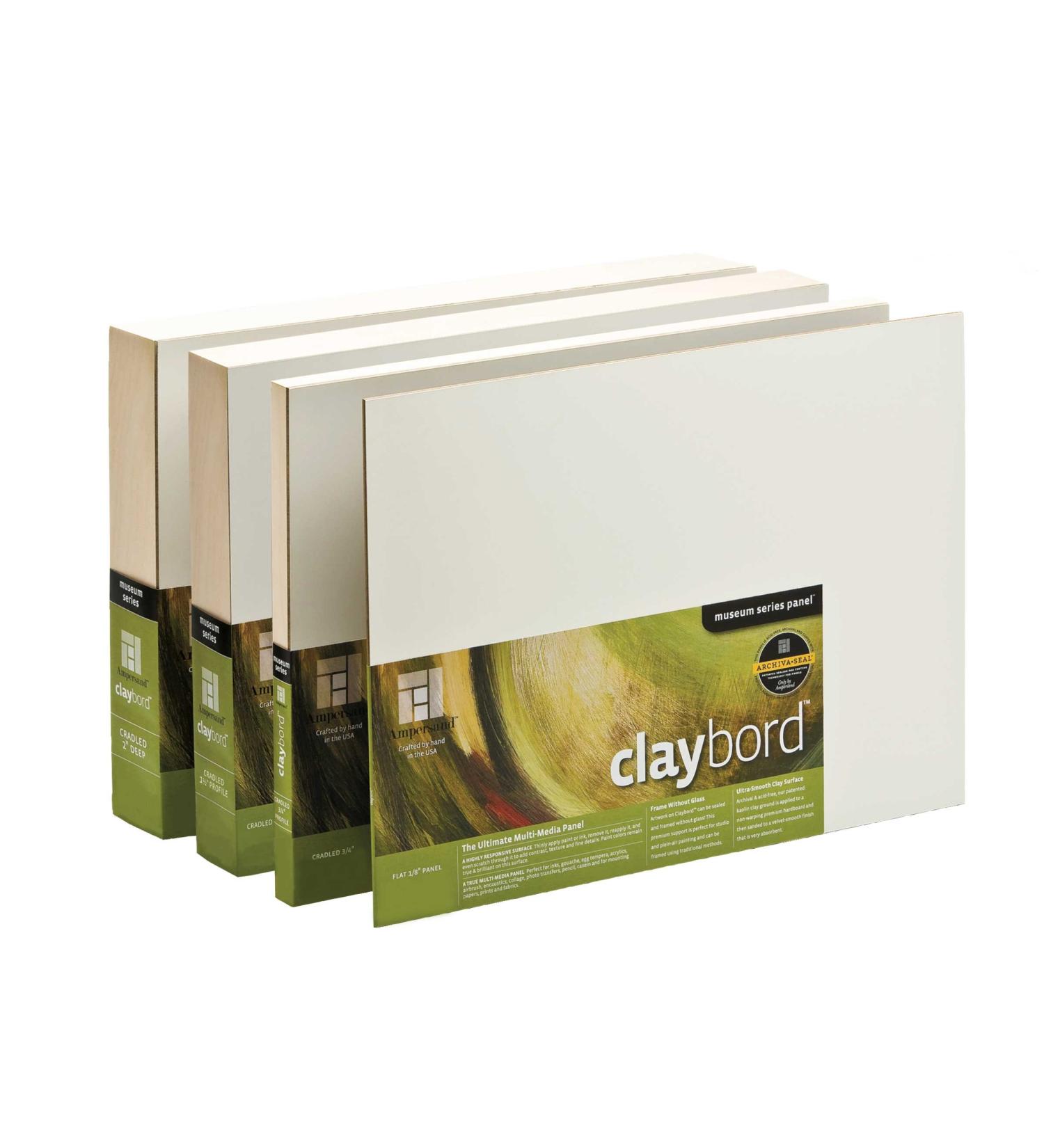 Ampersand Museum Series Claybord Panels for Paint and Ink, 1.5 Inch Depth Cradled, 30X30 Inch (CBSCG3030)