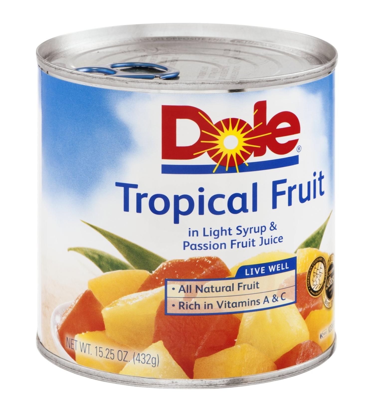 Dole, Tropical Fruit in Light Syryp & Passionfruit Juice, 15.25oz Can (Pack of 6)