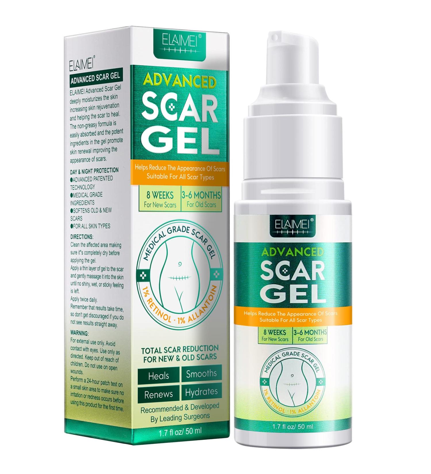 Scar Gel Cream for C-Section Acne Burn Stretch Mark Tummy Tuck Keloid Removal - 50ml - Buy Online on GoSupps.com