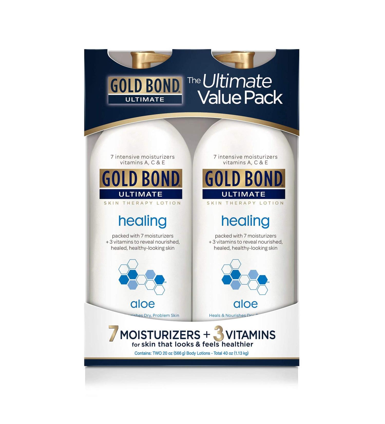 GOLD BOND ULTIMATE Healing Skin Therapy Lotion with Aloe 20 Oz (2 Pack)