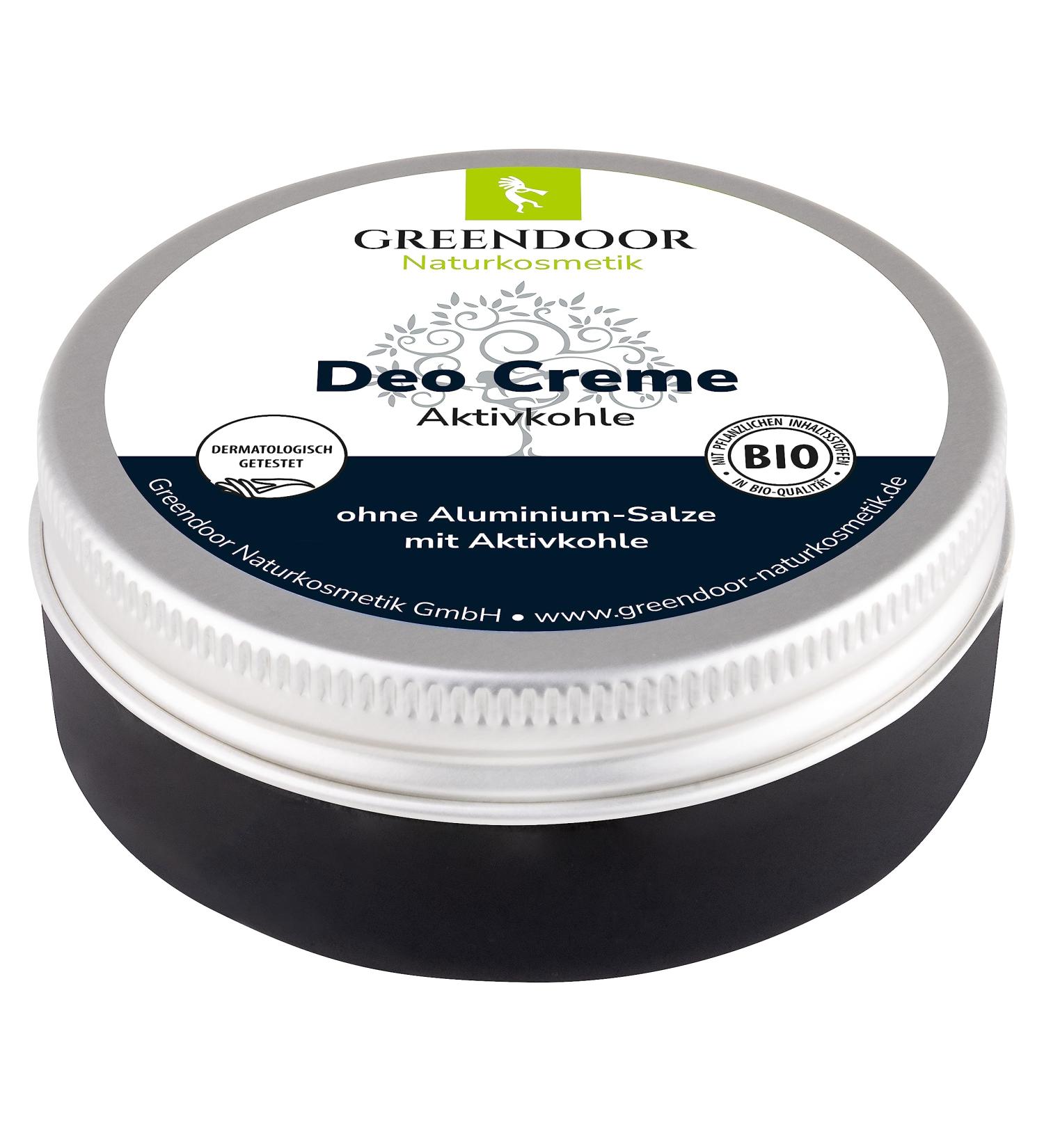 GREENDOOR Black Power Deodorant Cream with Activated Charcoal 50 ml Natural Deodorant without Aluminum Salts Alcohol Tested on Animals Vegan Aloe Vera Natural Cosmetics Babassu Organic Babassu Cream - Buy Online on GoSupps.com