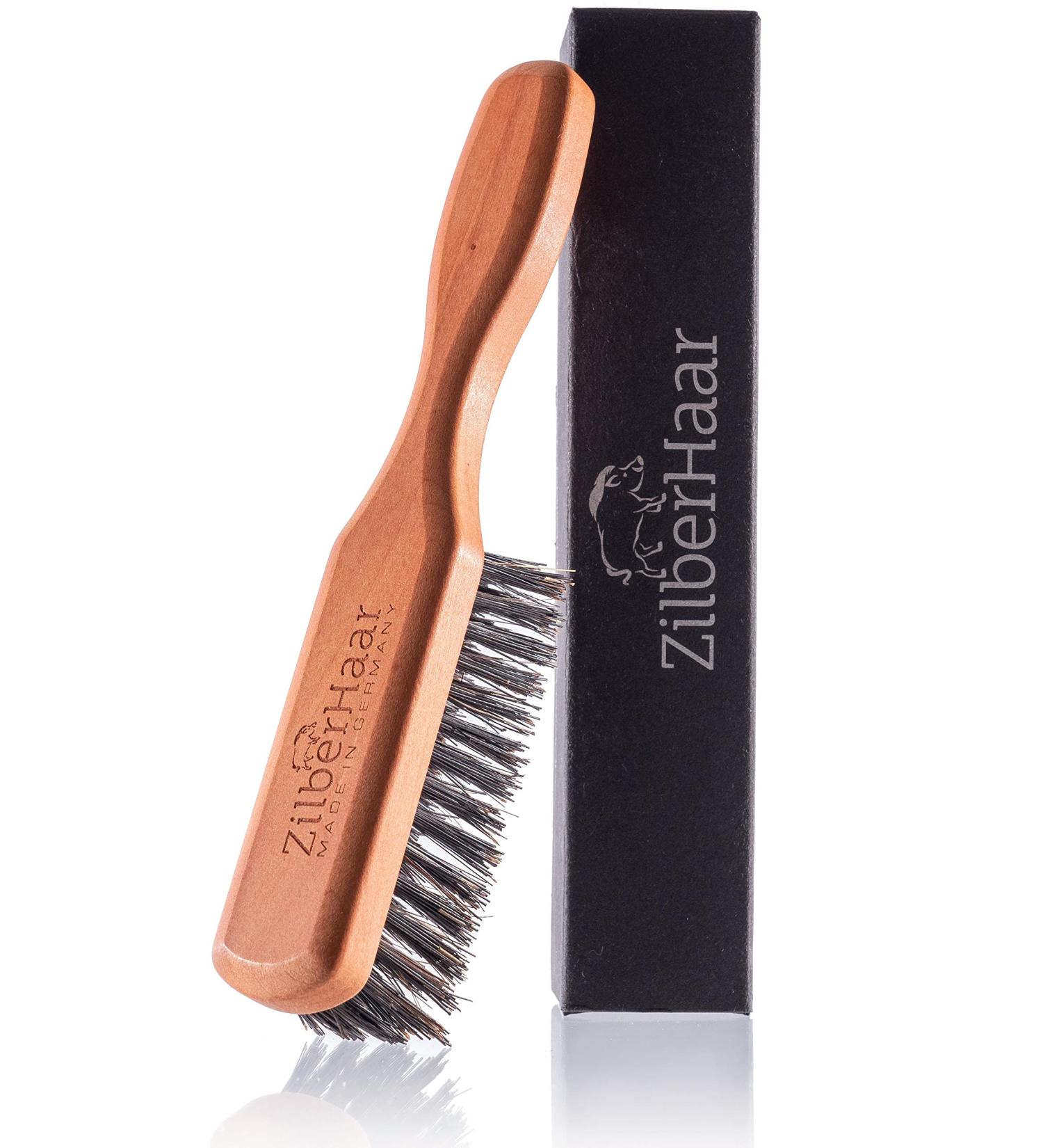 ZilberHaar Beard Brush - Stiff Boar Bristles for Men - Promotes Growth, Straightens, and Softens - Ideal for Beard Kits - Buy Online on GoSupps.com