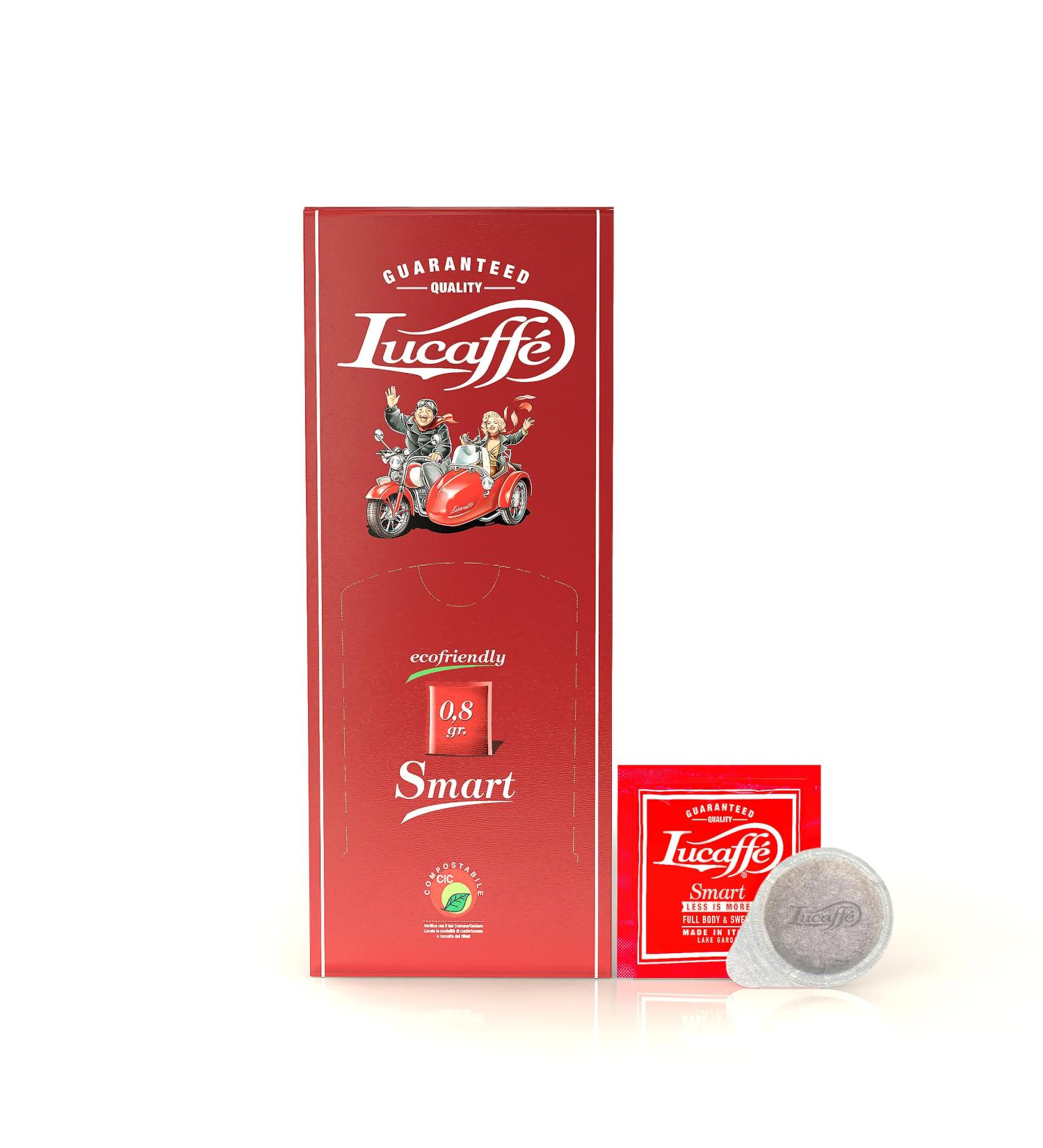 Lucaff Smart Gourmet Miscela Rossa Compostable Paper Pods 35 mm 100% Arabica Only for Lucaff Smart Pod Coffee Machines - Buy Online on GoSupps.com