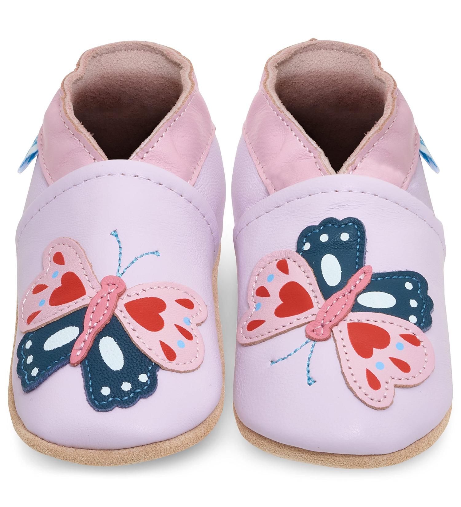 Soft Sole Leather Toddler Baby Shoes | Beth Butterfly Design | Girl Boy Walking Shoes 2-3 Years - Buy Online on GoSupps.com
