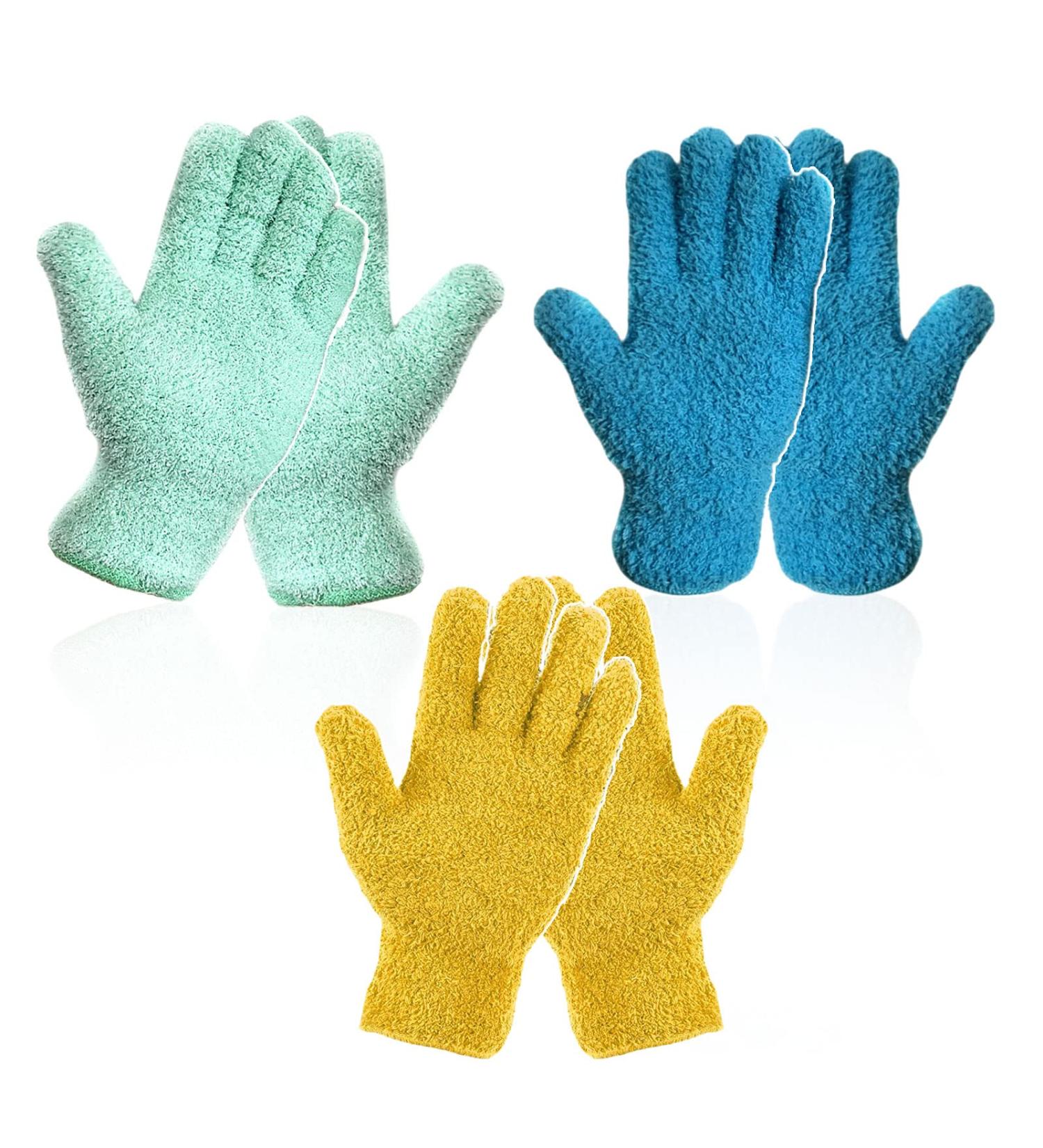 TSHAOUN Microfiber Dust Gloves - 3 Pairs Reusable Cleaning Gloves for Home Garden Car & More - Buy Online on GoSupps.com
