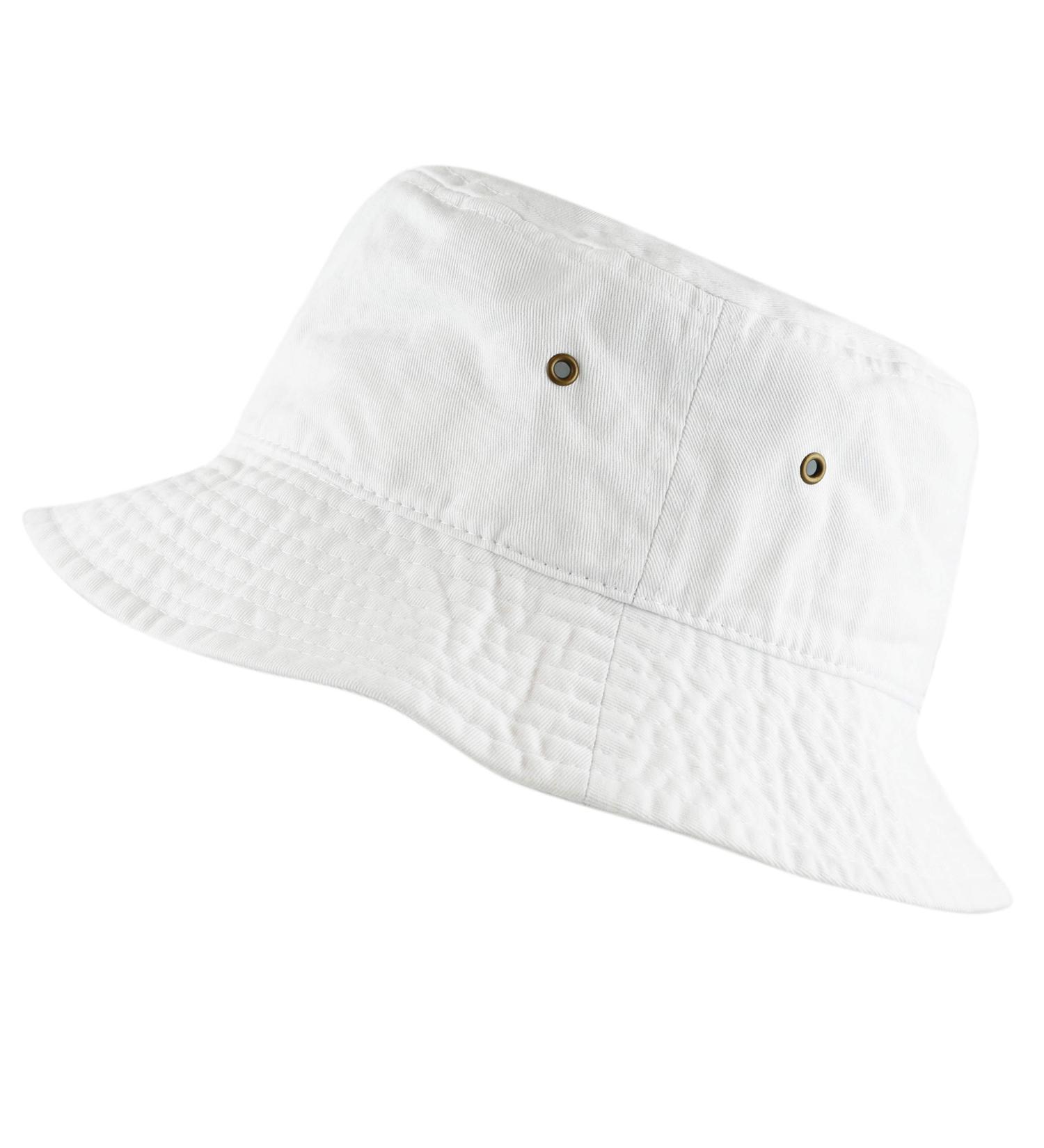 Unisex Cotton & Denim Bucket Hat UPF 50 | Packable Sun Hat - White - Buy Online on GoSupps.com