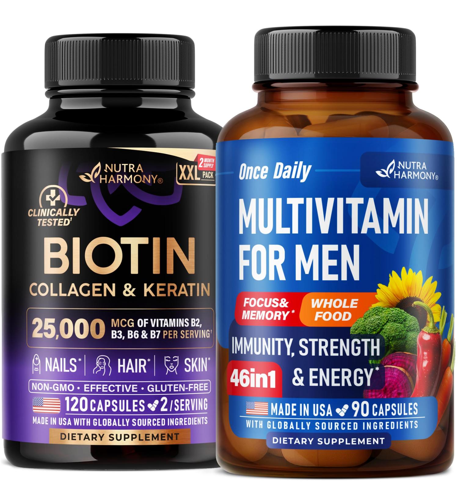 NUTRAHARMONY Biotin Collagen Keratin & Multivitamins for Men Capsules