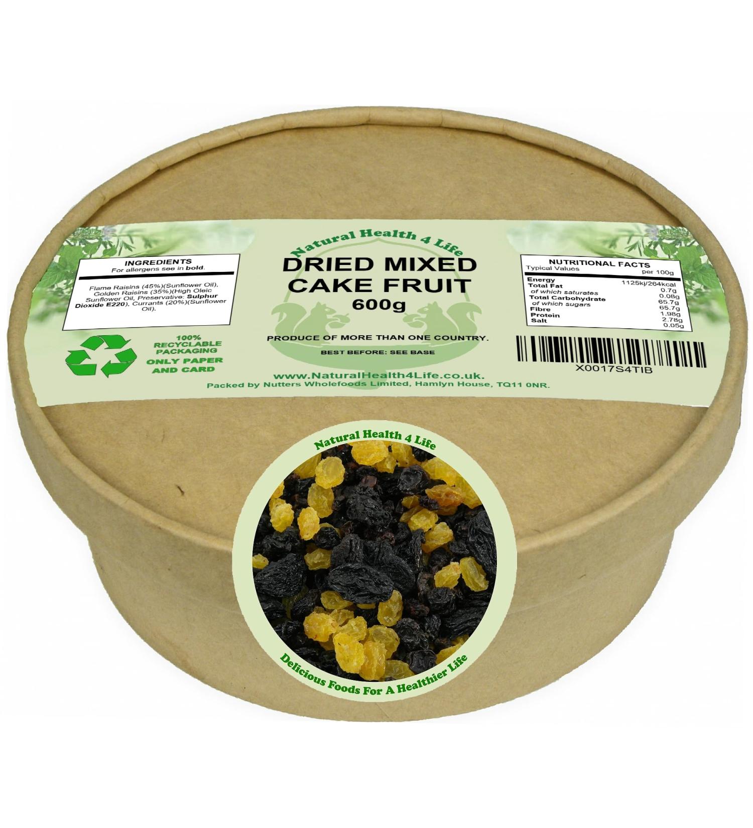 Natural Health 4 Life Mixed Cake Fruit 600g (Jumbo Raisins Golden Raisins Currants) - Buy Online on GoSupps.com