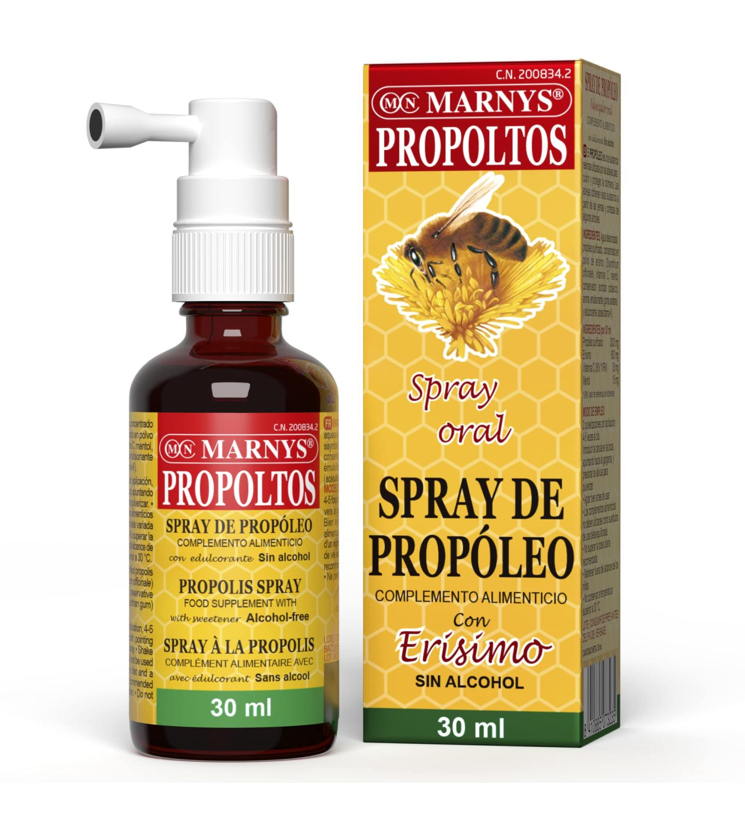  Marnys Marnys Propolis Menthol and Vitamin C Propolts Oral Spray 30 ml Soothes the throat helps with itching 80 g - Buy Online on GoSupps.com