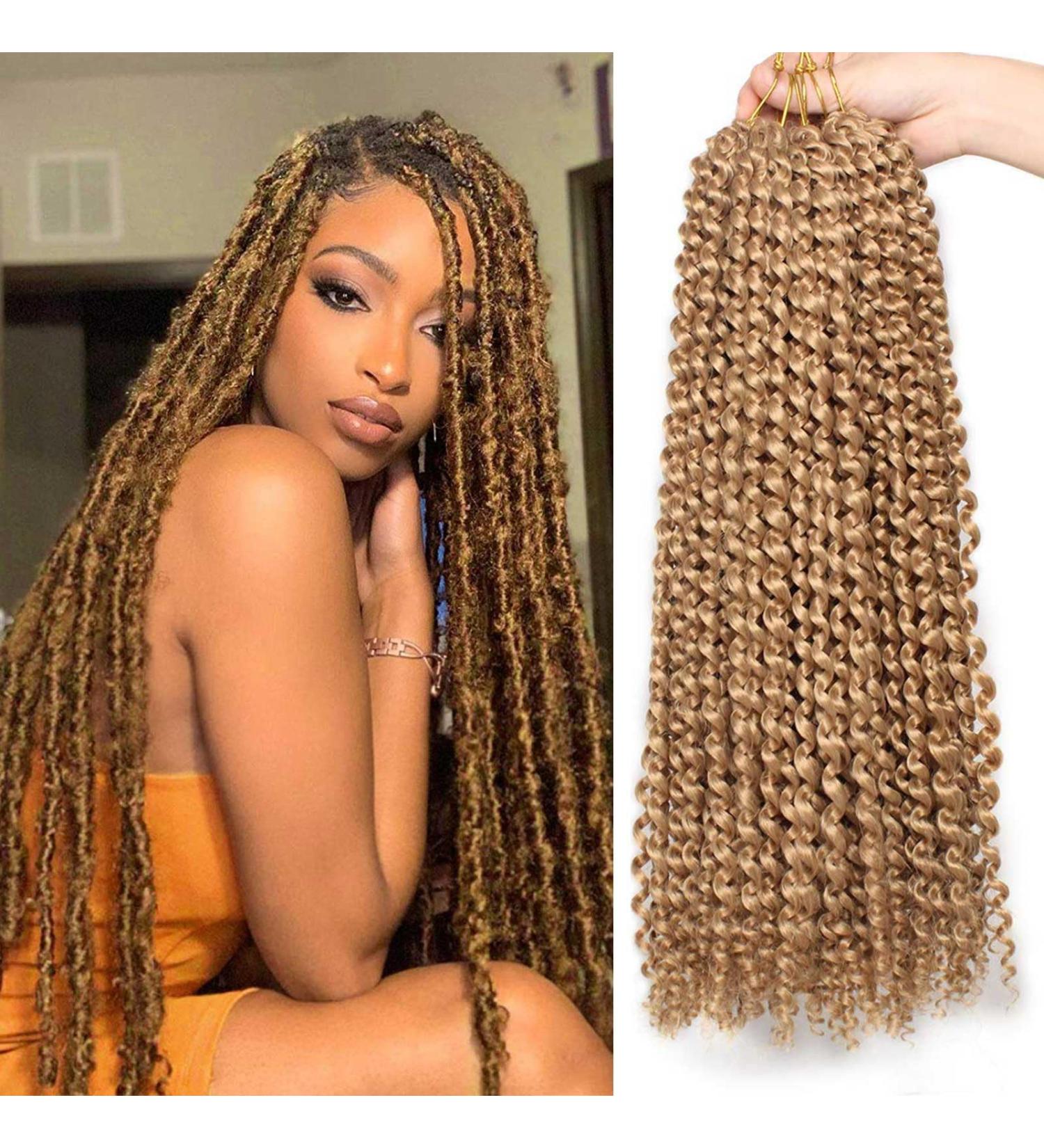 Xtrend 6 Packs 18 Inch Passion Twist Hair - Bohemian Water Wave Braiding Extensions | Itch-Free Synthetic Fiber | Hot Water Setting - Brown Curly Crochet Hair - Buy Online on GoSupps.com