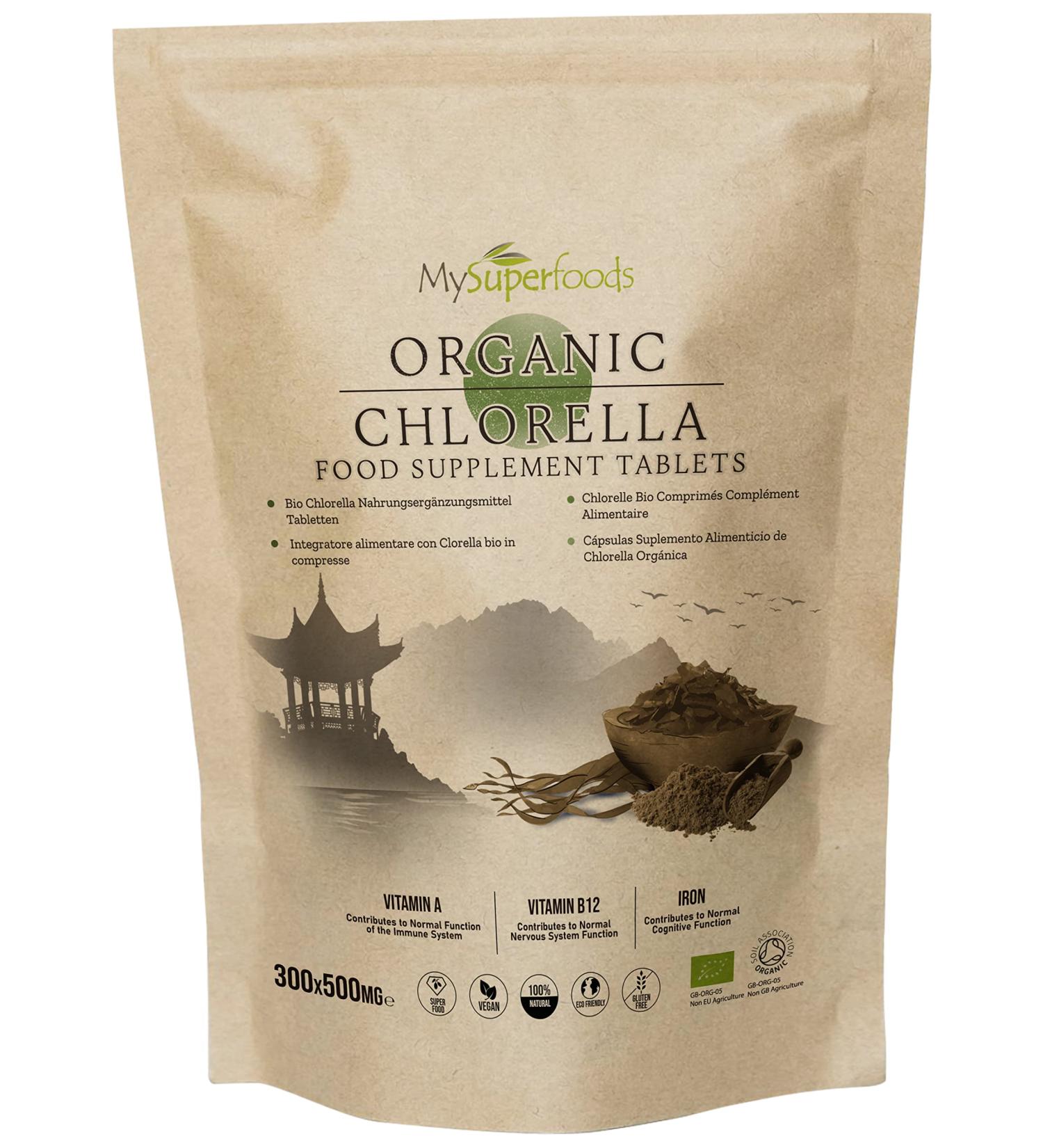 MySuperfoods Organic Chlorella Tablets - Natural Protein Source (300 x 500mg, 300 Count) - Buy Online on GoSupps.com