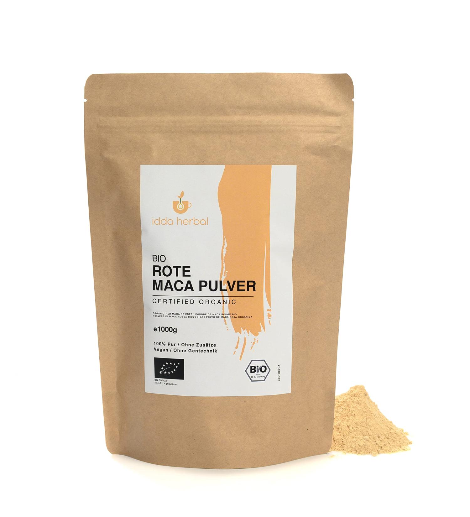Buy Organic Bio Maca Powder Red from Peru - 100% Natural & Pure 1kg Vegan Superfood - Buy Online on GoSupps.com