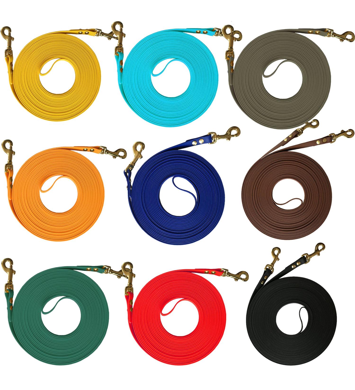Buy Organic Biothane Double Lunge Leash for Horses - 16-18m 16mm Wide - 15 Colors - Ideal for Equestrian Sports - Buy Online on GoSupps.com