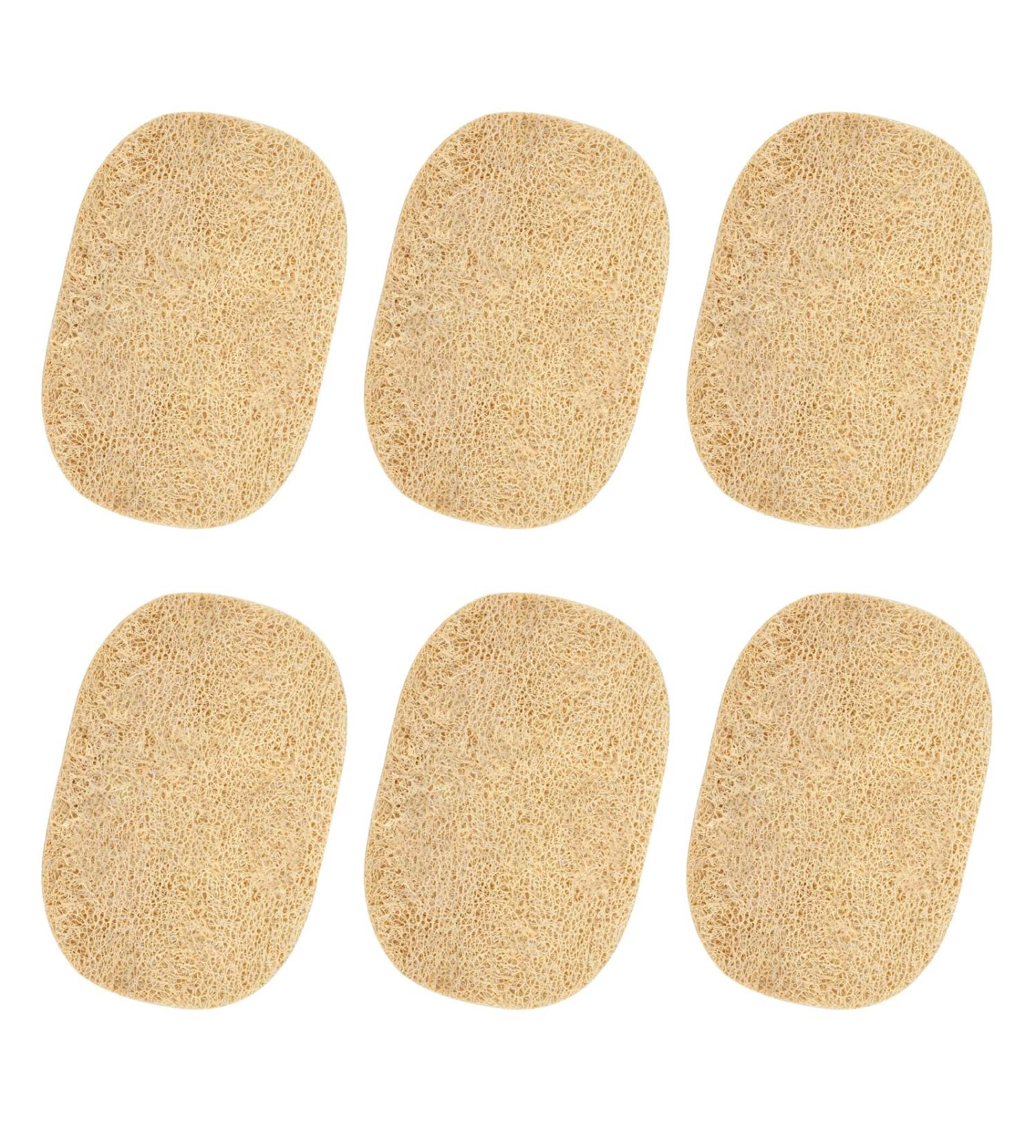 Natural Scrub Loofah Sponges - Biodegradable & Compostable Kitchen & Bathroom Cleaning - 6 Pack - Buy Online on GoSupps.com
