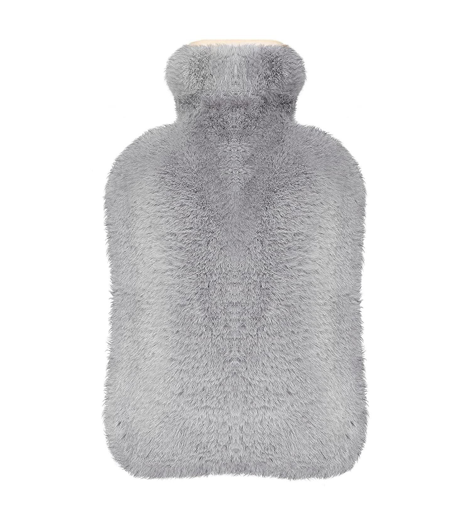 Buy Opamoo 2L Hot Water Bottle with Fluffy Cover for Pain Relief | Ideal for Adults & Children - Gray - Buy Online on GoSupps.com