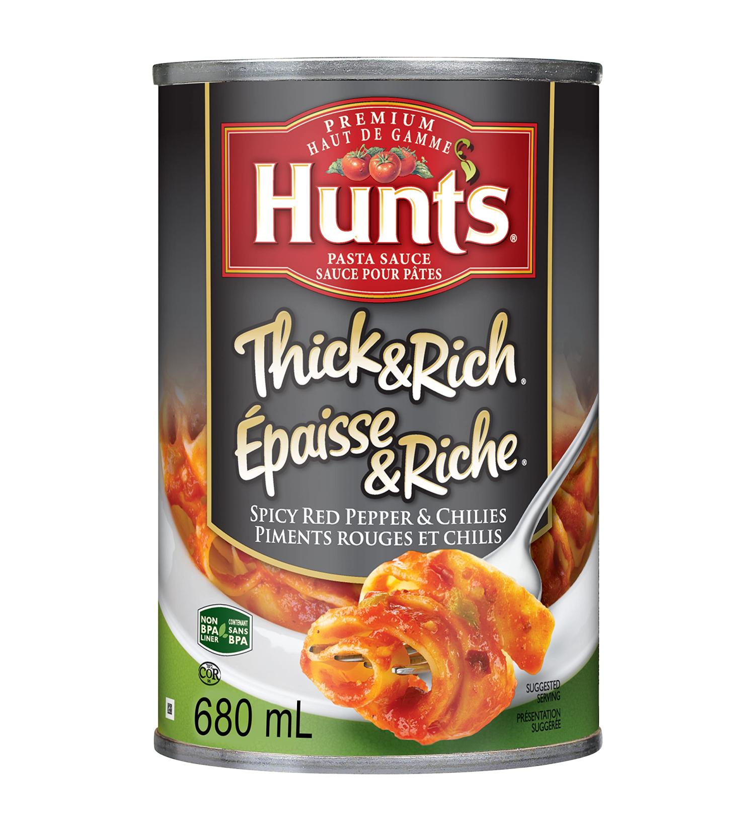 Hunt's Thick & Rich Pasta Sauce with Spicy Red Pepper & Chilies 680 ml Pack of 12 Spicy Red Pepper Chilies - Buy Online on GoSupps.com