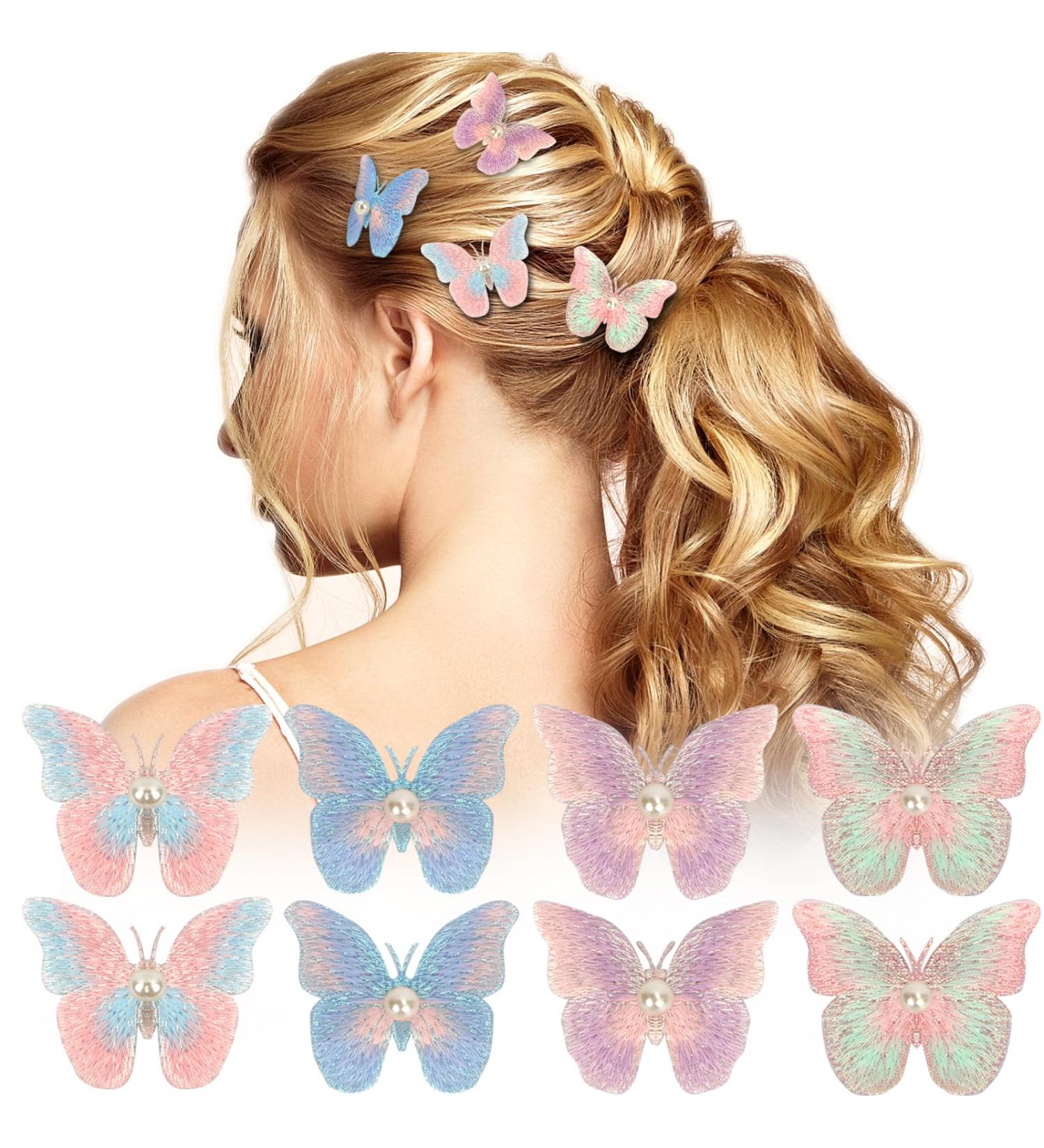 Arqumi Butterfly Hair Clips 8PCS - Colorful Non-Slip Hair Accessories for Girls, Teens, and Women - Buy Online on GoSupps.com