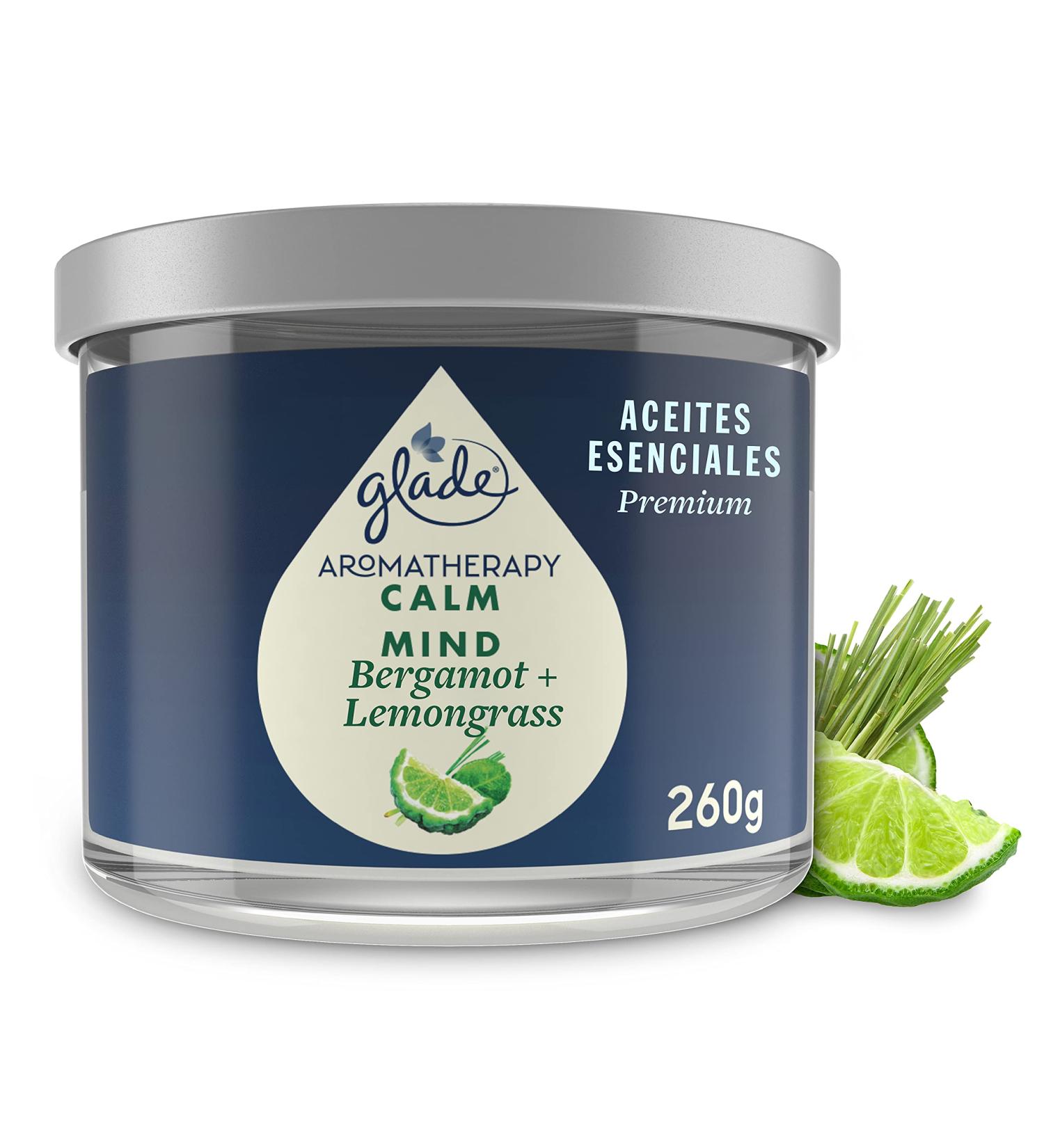 Glade Aromatherapy Candle Home D cor Scented Candle Calming Jar Candle Calm Mind with Italian Bergamot & Guatemalan Lemongrass 260g Jar Calm Mind