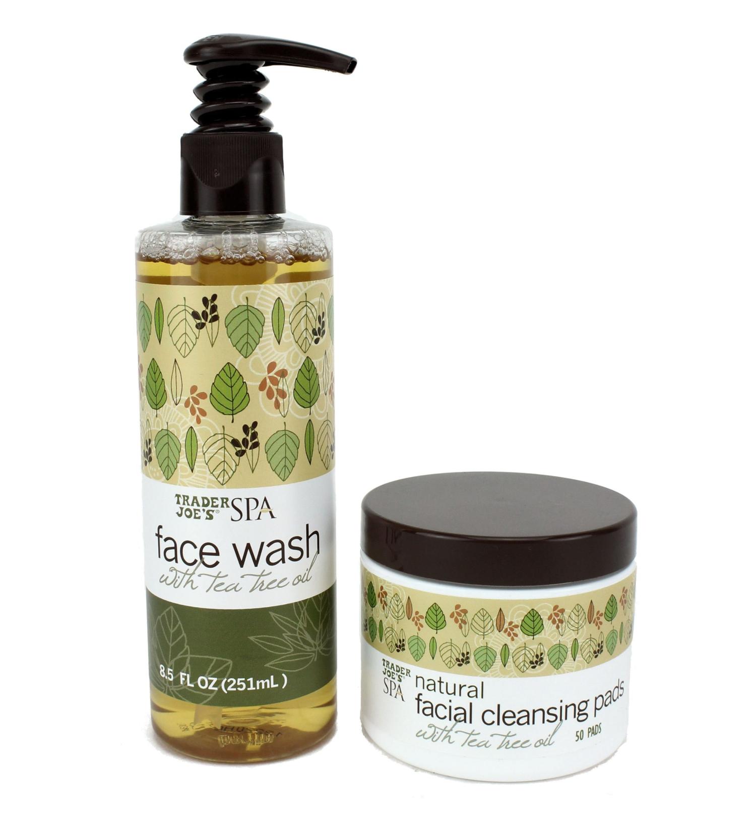 Trader Joe's Spa Set: Nourishing Face Wash & Tea Tree Oil Cleansing Pads for Glowing Skin - International Shipping Available - Buy Online on GoSupps.com