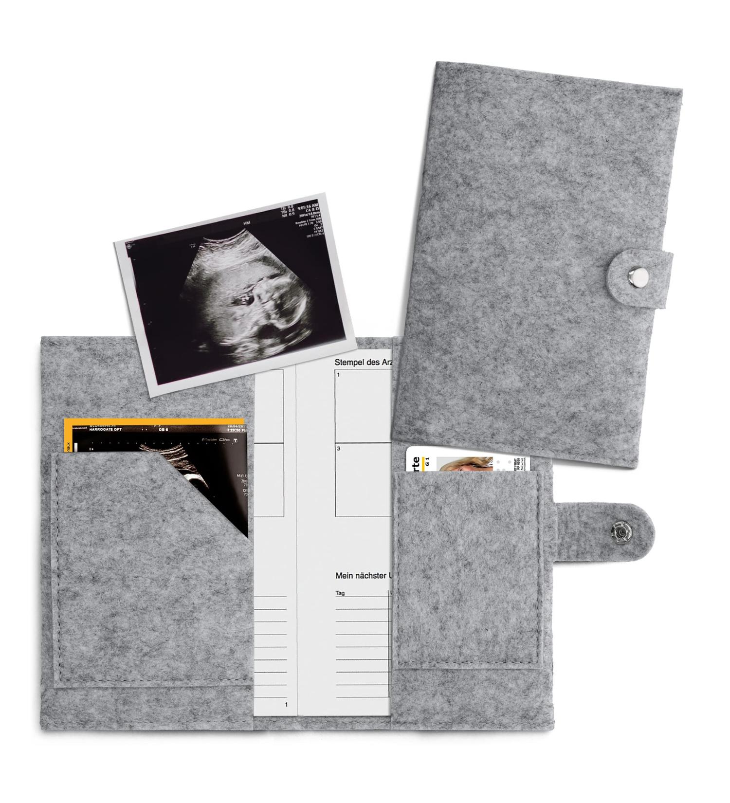 KWMobile Felt Cover for Mother-Child Pass | Protective Light Gray Sleeve for Austrian Mother Pass | Extra Subjects Included - Buy Online on GoSupps.com