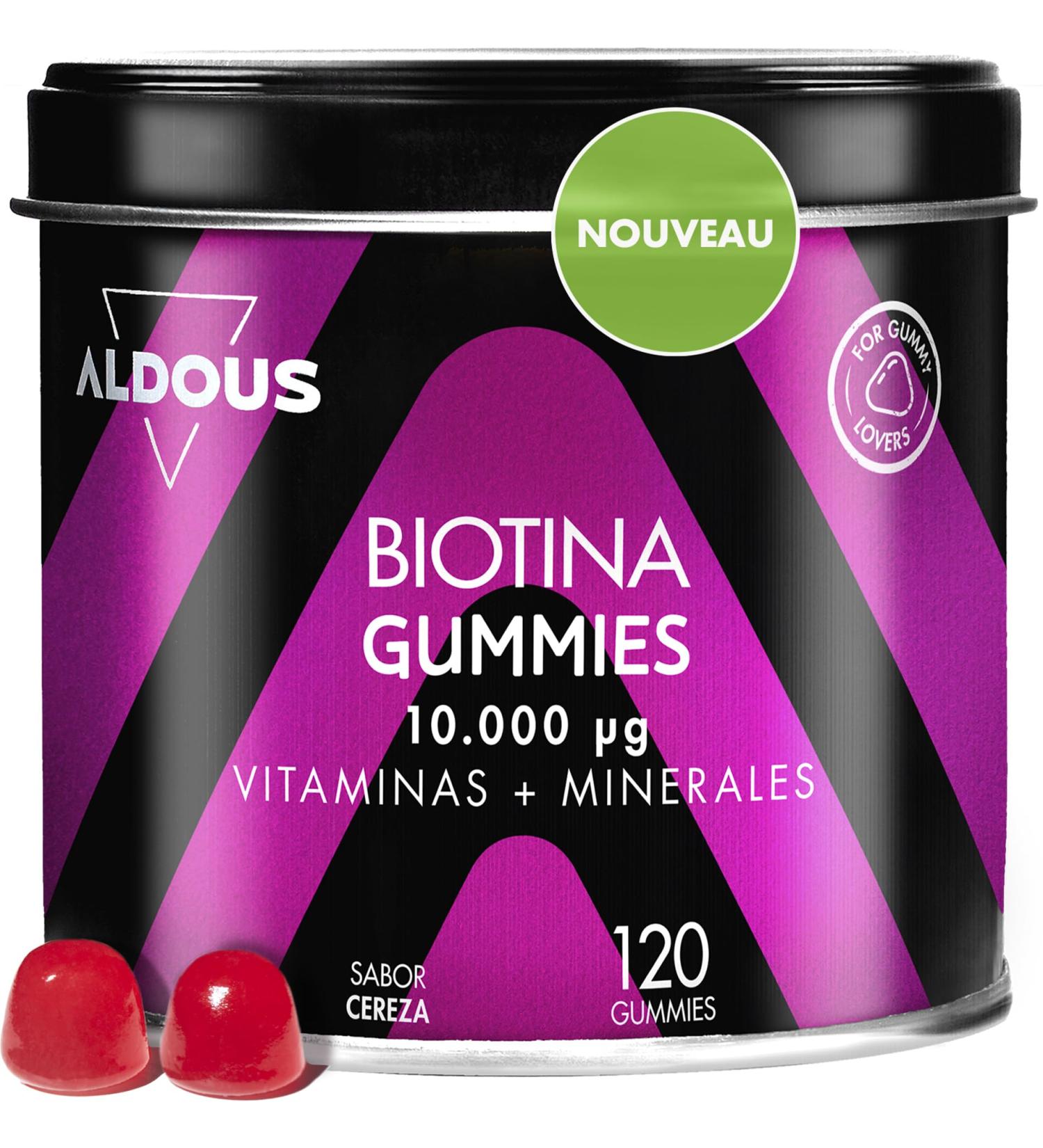 Biotin 10 000 mcg | 120 gummies | cherry flavor | Hair gummies | Folic acid Zinc Selenium Iodine + Vitamins | Biotin for hair | Vitamins for Hair Skin & Nails | Multivitamin - Buy Online on GoSupps.com