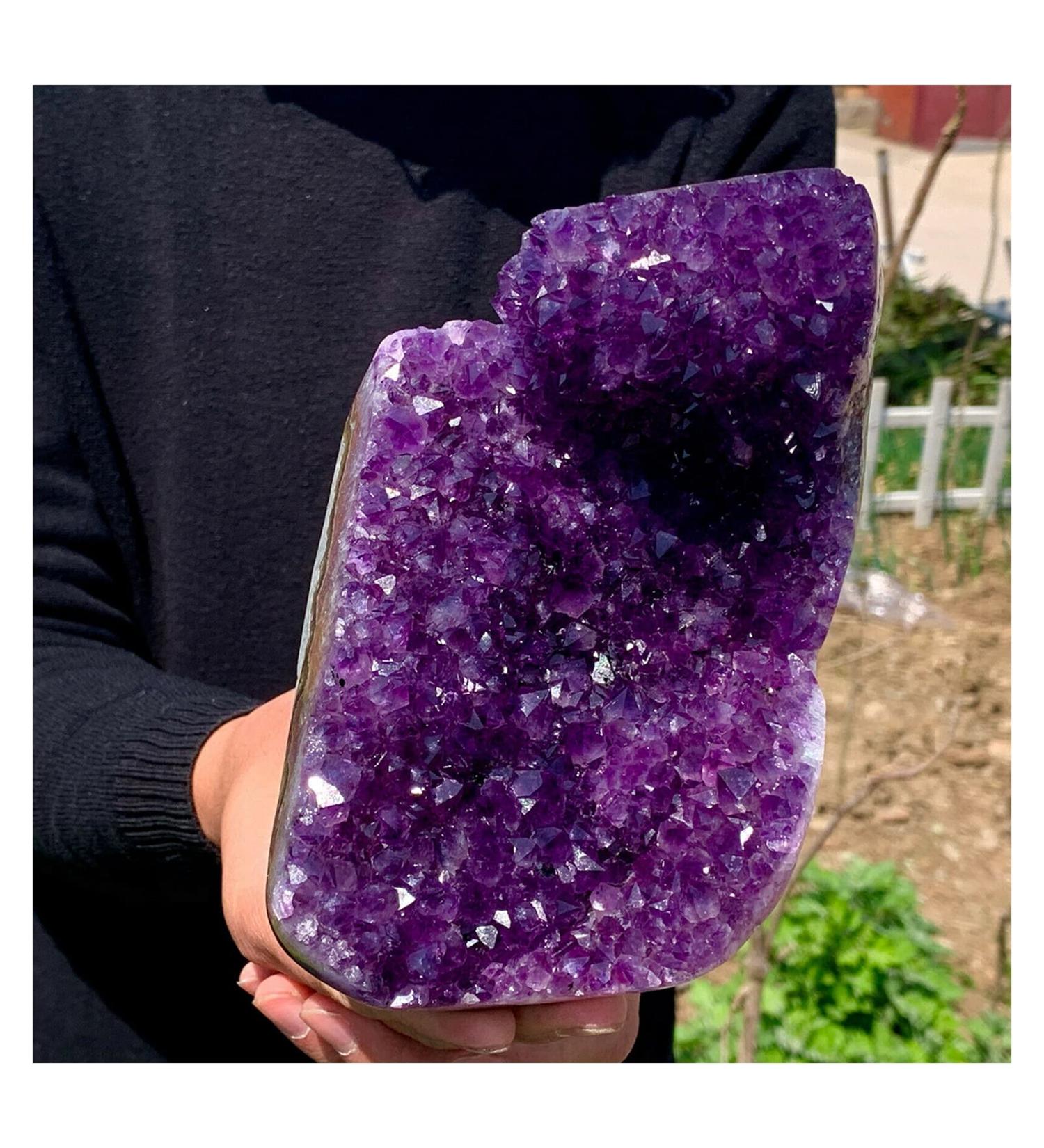 Natural Crystal Rough Natural Amethyst geode Quartz Cluster Crystal Specimen 900-1000g - Buy Online on GoSupps.com