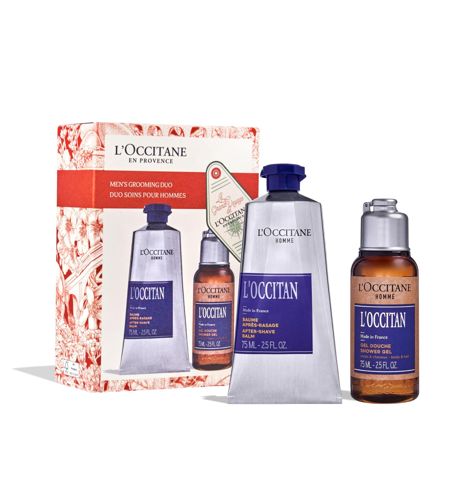 L'OCCITANE Men's Grooming Duo Holiday Gift Set | Woody Shower Gel & Soothing After-Shave Balm - Perfect Winter Gift for Him - Buy Online on GoSupps.com