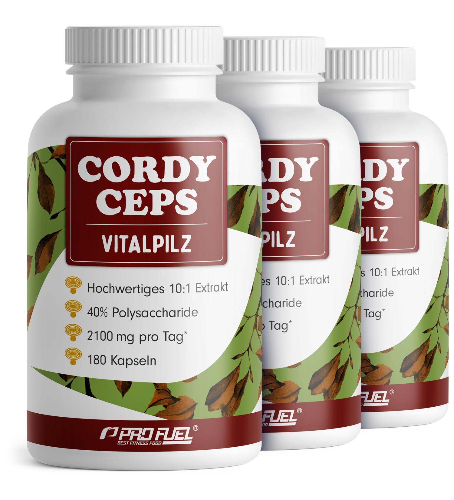 Buy Cordyceps Capsules 540x | 2100 mg Premium Mushroom Extract | 40% Polysaccharides | International Shipping - Buy Online on GoSupps.com