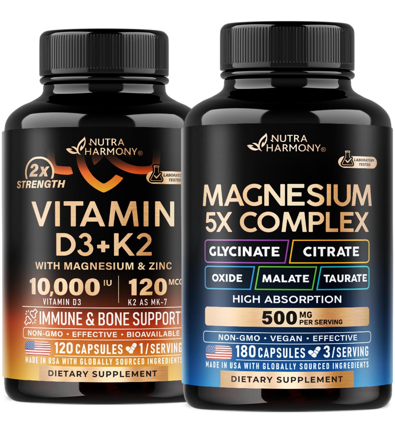 NUTRAHARMONY Vitamin D3 K2 & Magnesium Complex Capsules