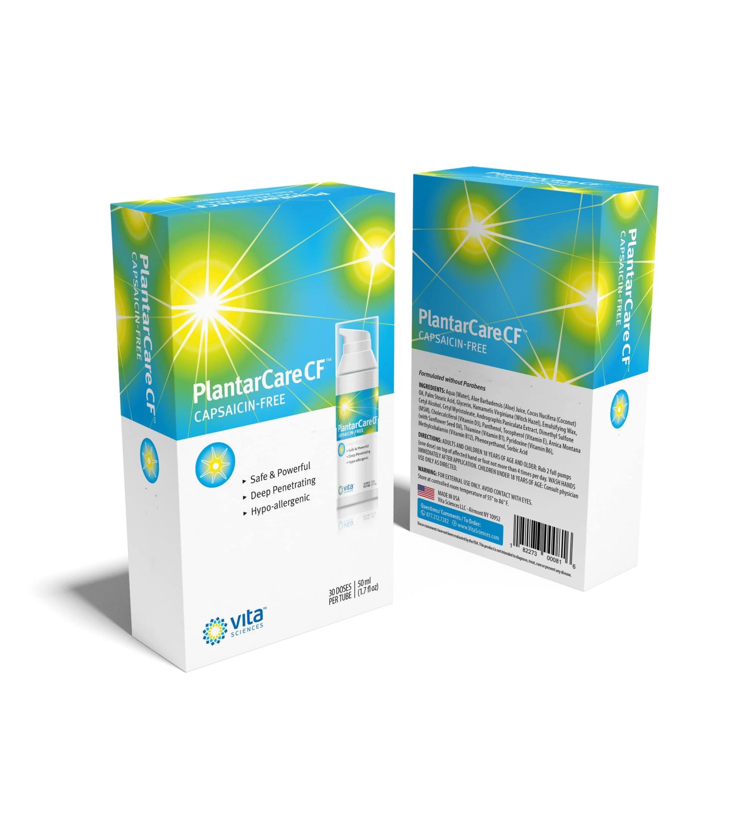 PlantarCare CF: Fast Acting Cream for Plantar Area | Soothes Bottom of Foot | Capsaicin-Free Formula - Buy Online on GoSupps.com