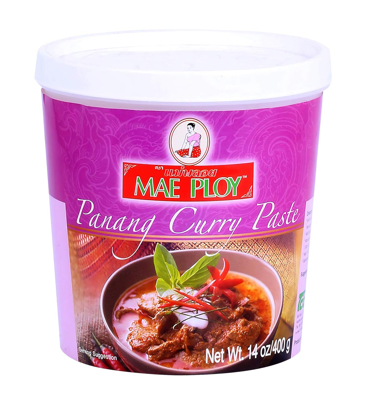 Mae Ploy Panang Curry Paste 14 oz - Authentic Thai Paste with Herbs, Spices & Shrimp Paste - No MSG - Perfect for Thai Curries & Dishes - Buy Online on GoSupps.com